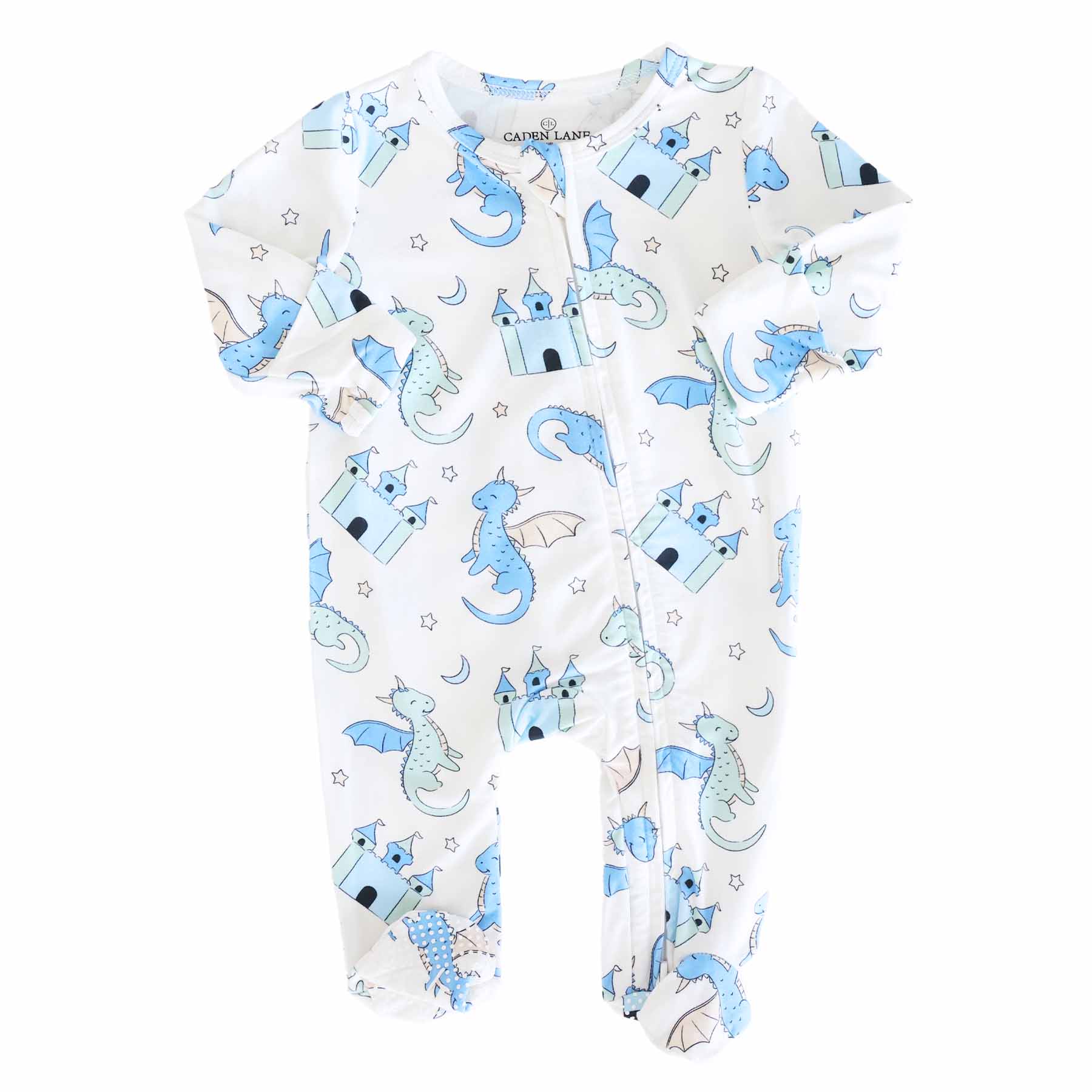 Dragon Adventure Zipper Footie | Blue - Image 6
