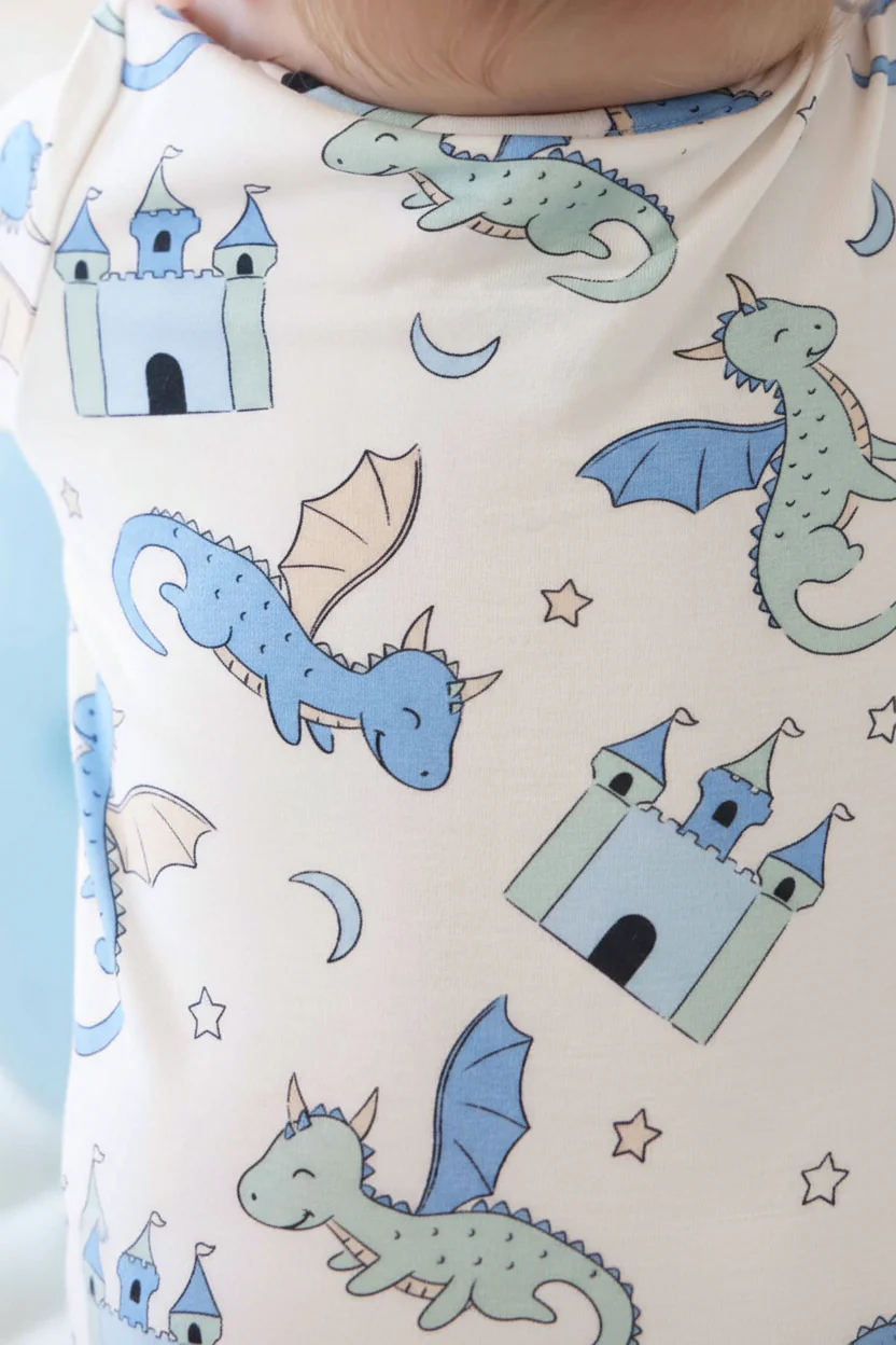 Dragon Adventure Zipper Footie | Blue - Image 8
