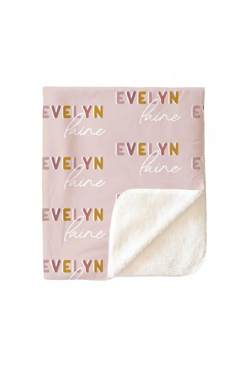Dusty Pinks Retro Personalized Toddler Blanket - Image 3