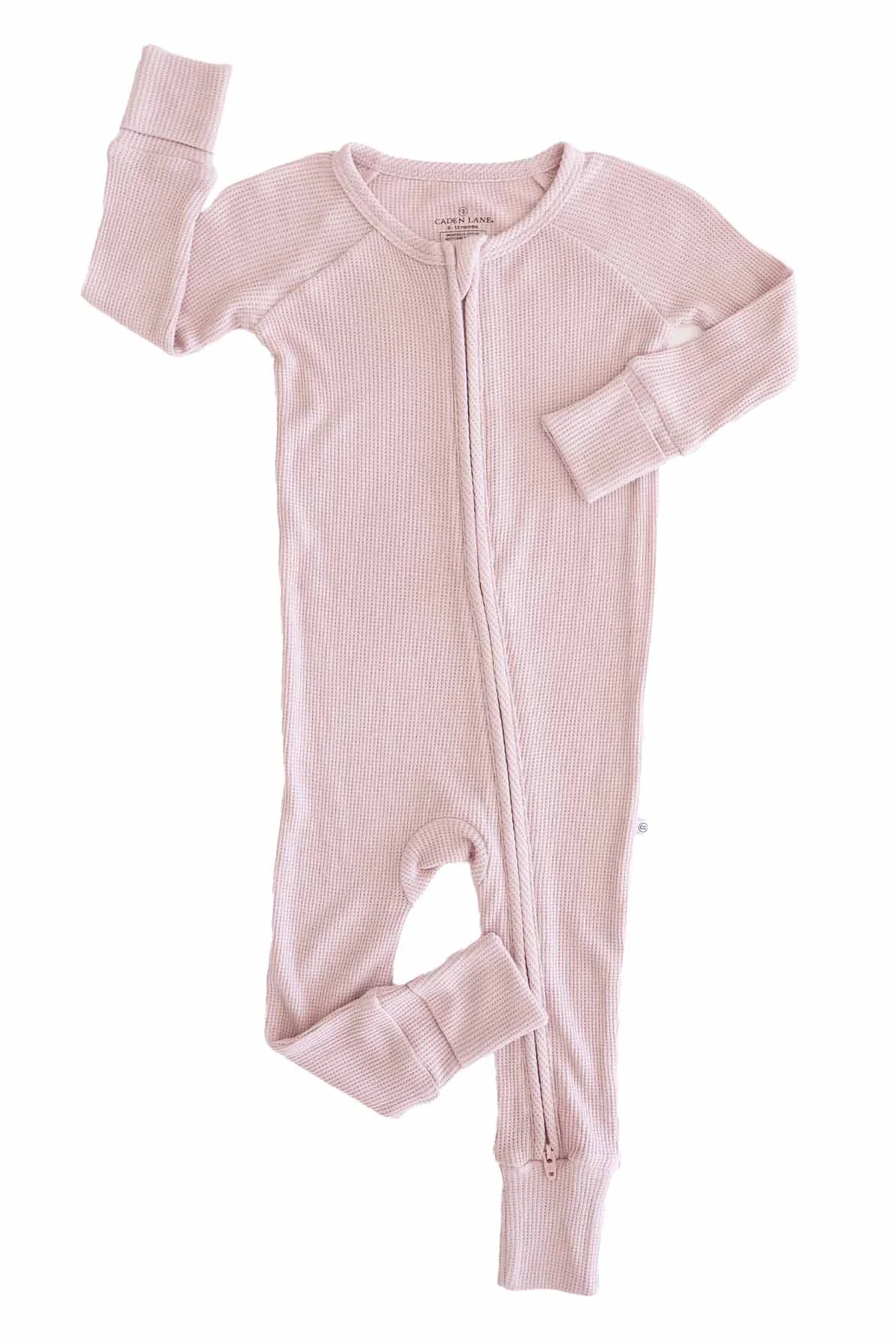 Embroidered Bamboo Waffle Convertible Zip Romper | Elderberry - Image 3