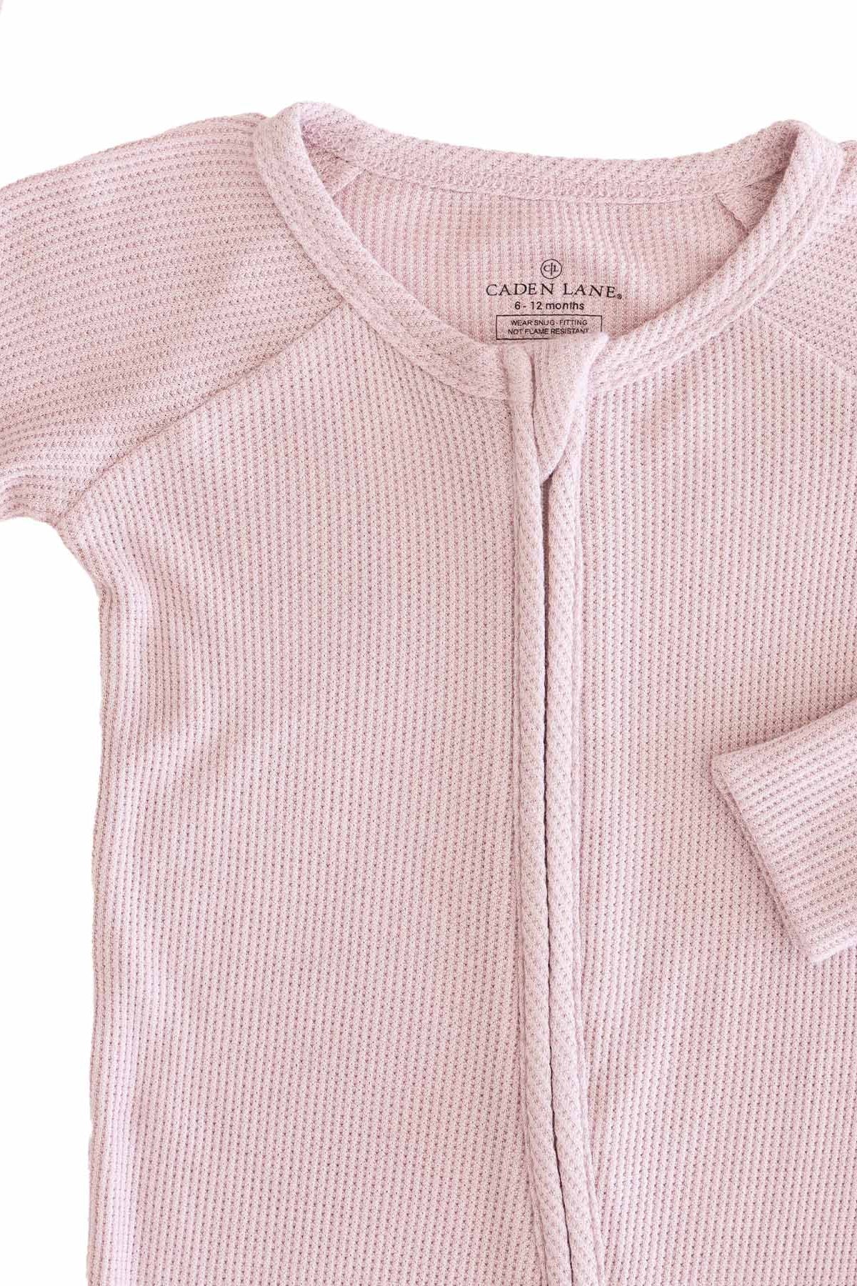 Embroidered Bamboo Waffle Convertible Zip Romper | Elderberry - Image 4