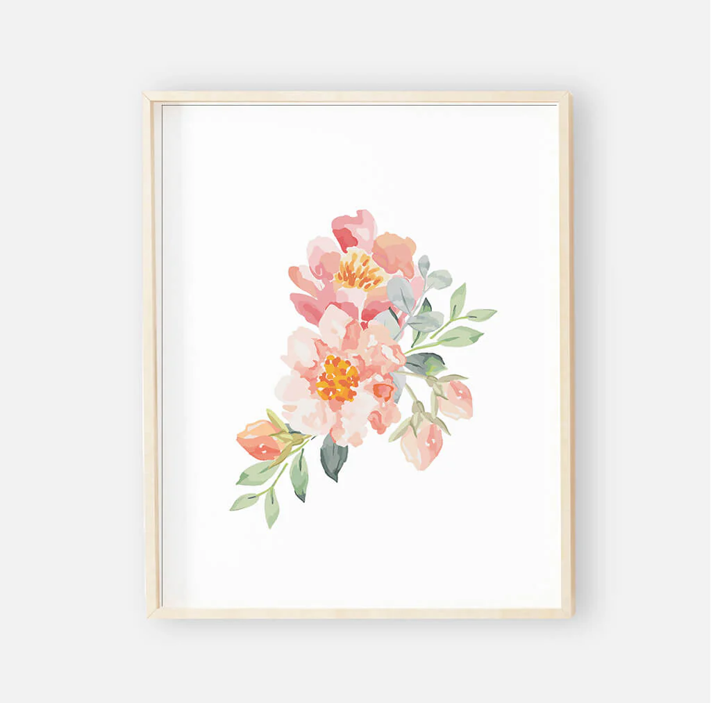 Ella's Dusty Rose Floral Digital Nursery Art Bundle - Image 4