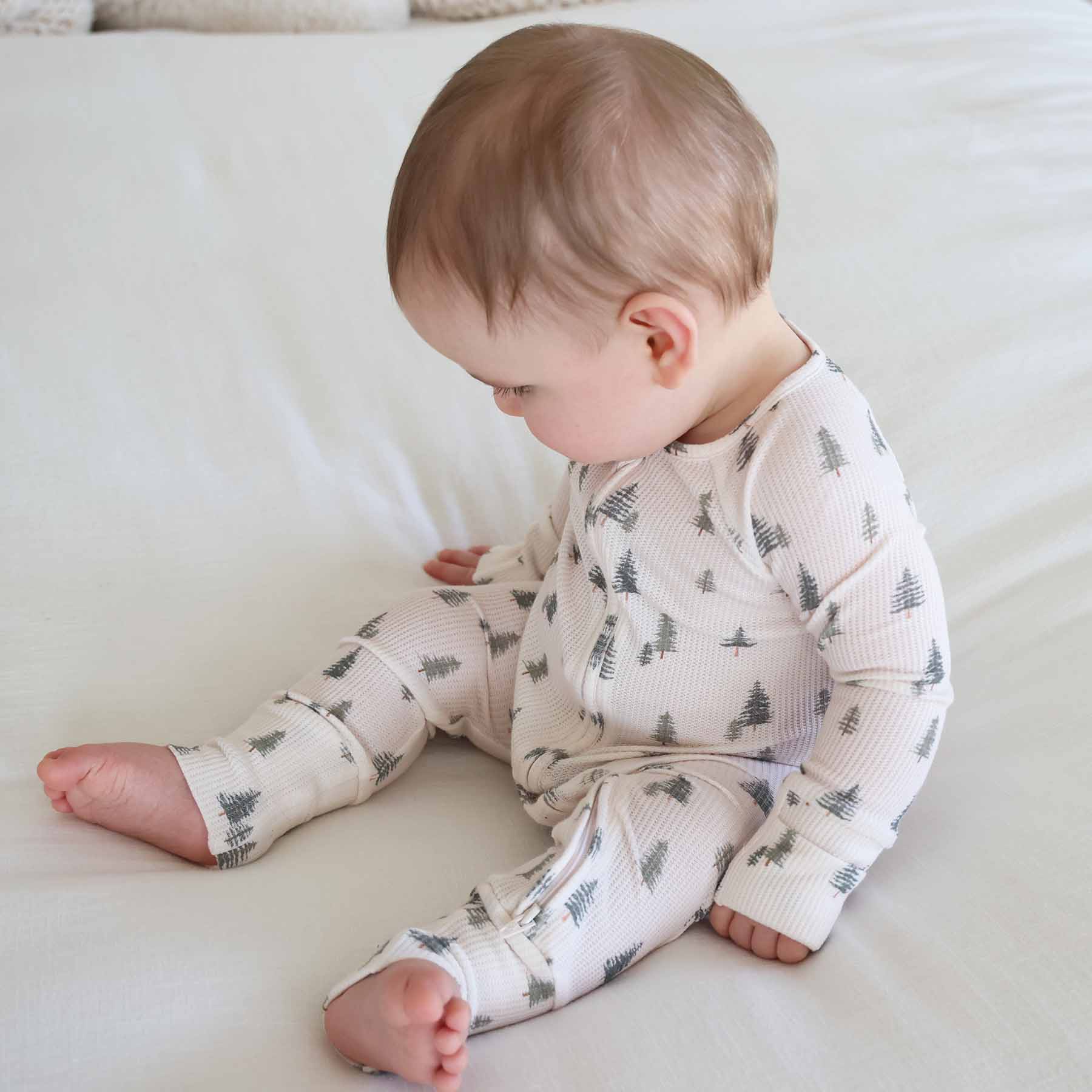 Evergreen Bamboo Waffle Convertible Zip Romper - Image 5