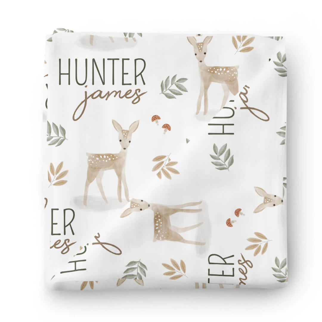 Finley's Fawn Personalized Swaddle Blanket - Image 2
