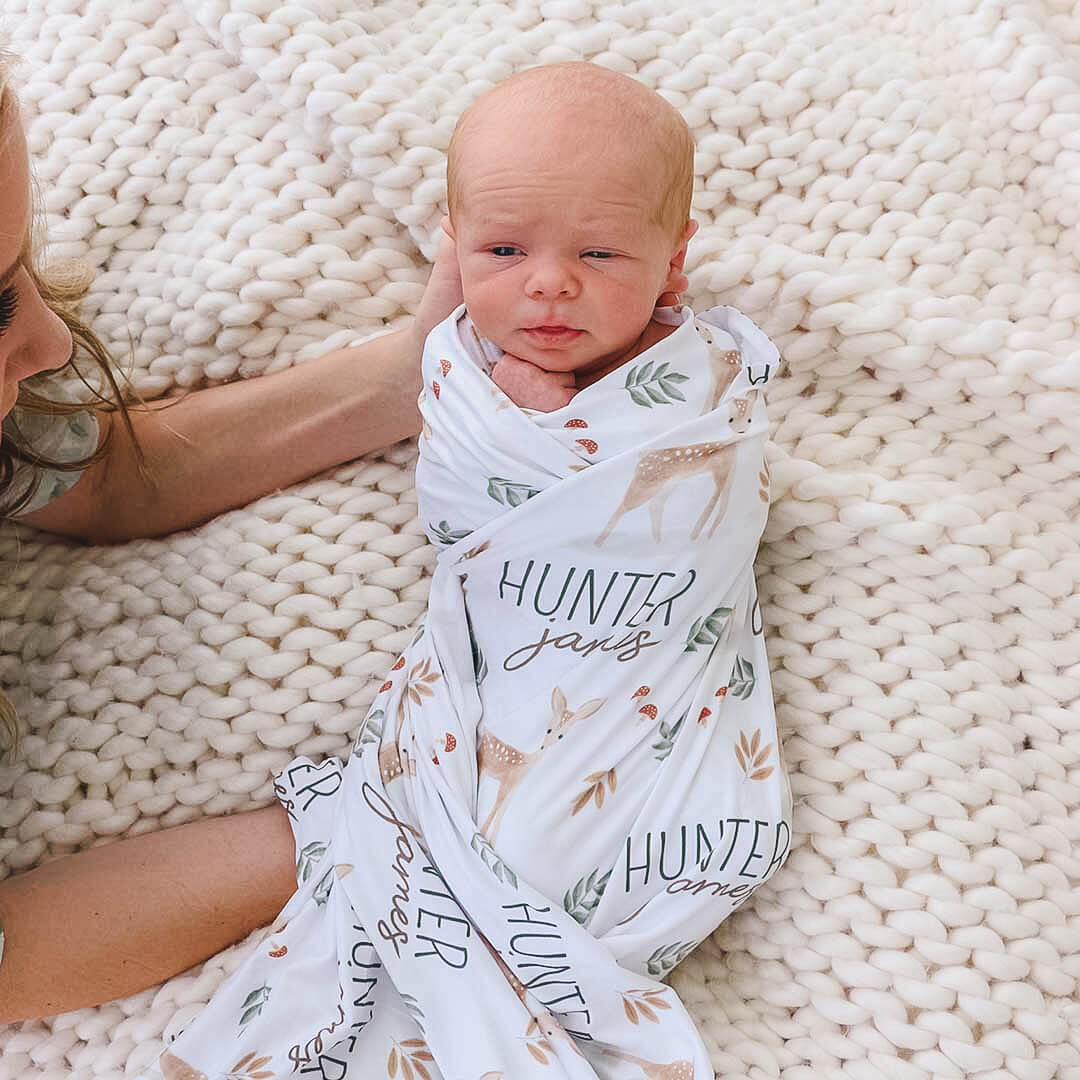 Finley's Fawn Personalized Swaddle Blanket - Image 3