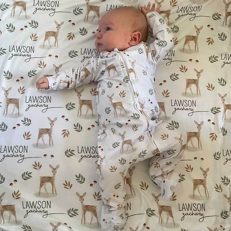 Finley's Fawn Personalized Swaddle Blanket - Image 4