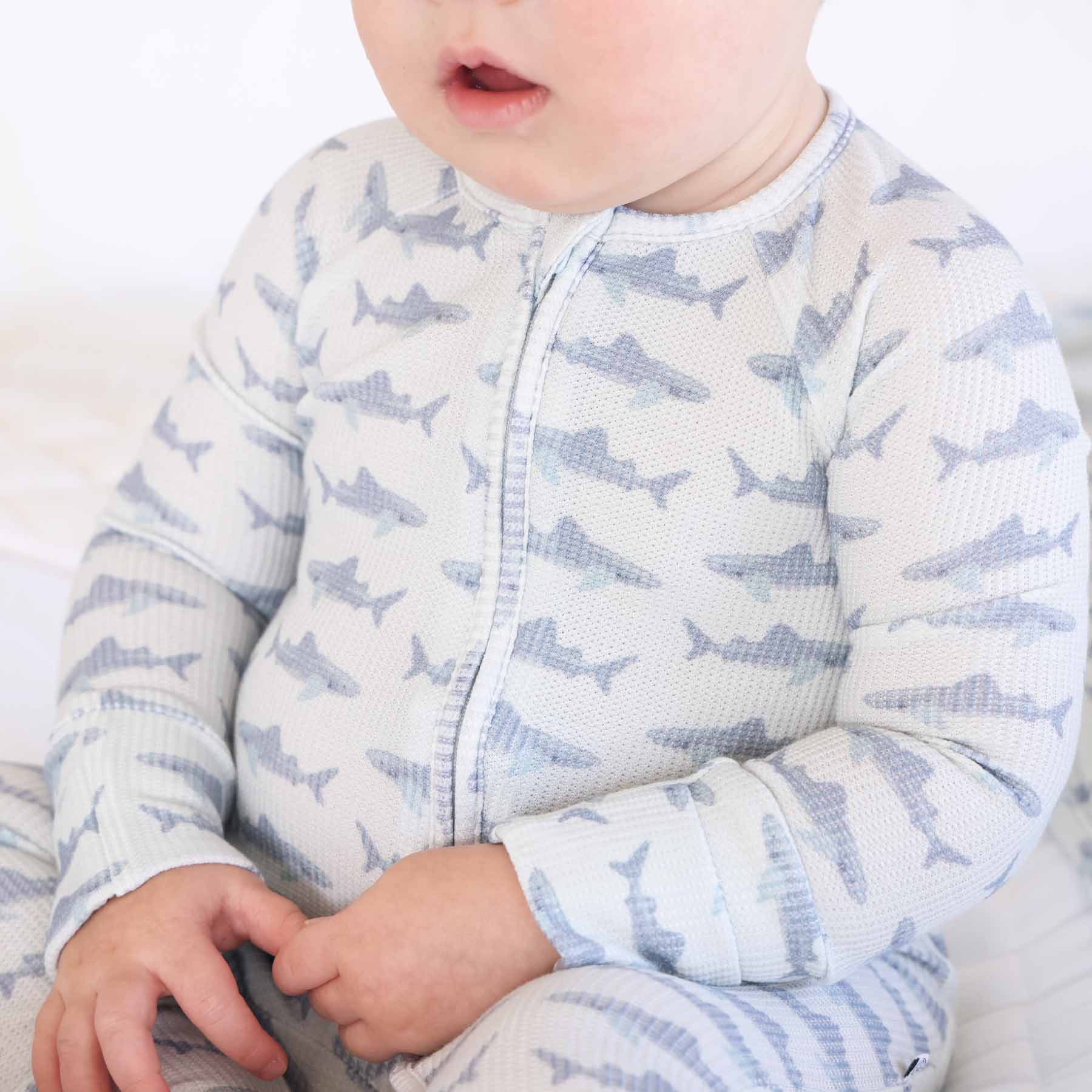 Fins Up Bamboo Waffle Convertible Zip Romper - Image 10