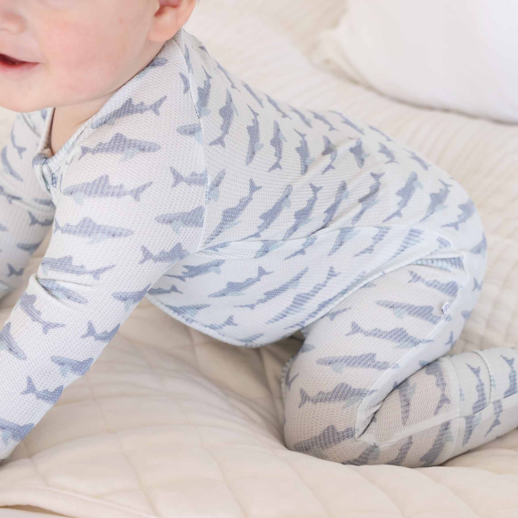 Fins Up Bamboo Waffle Convertible Zip Romper - Image 5