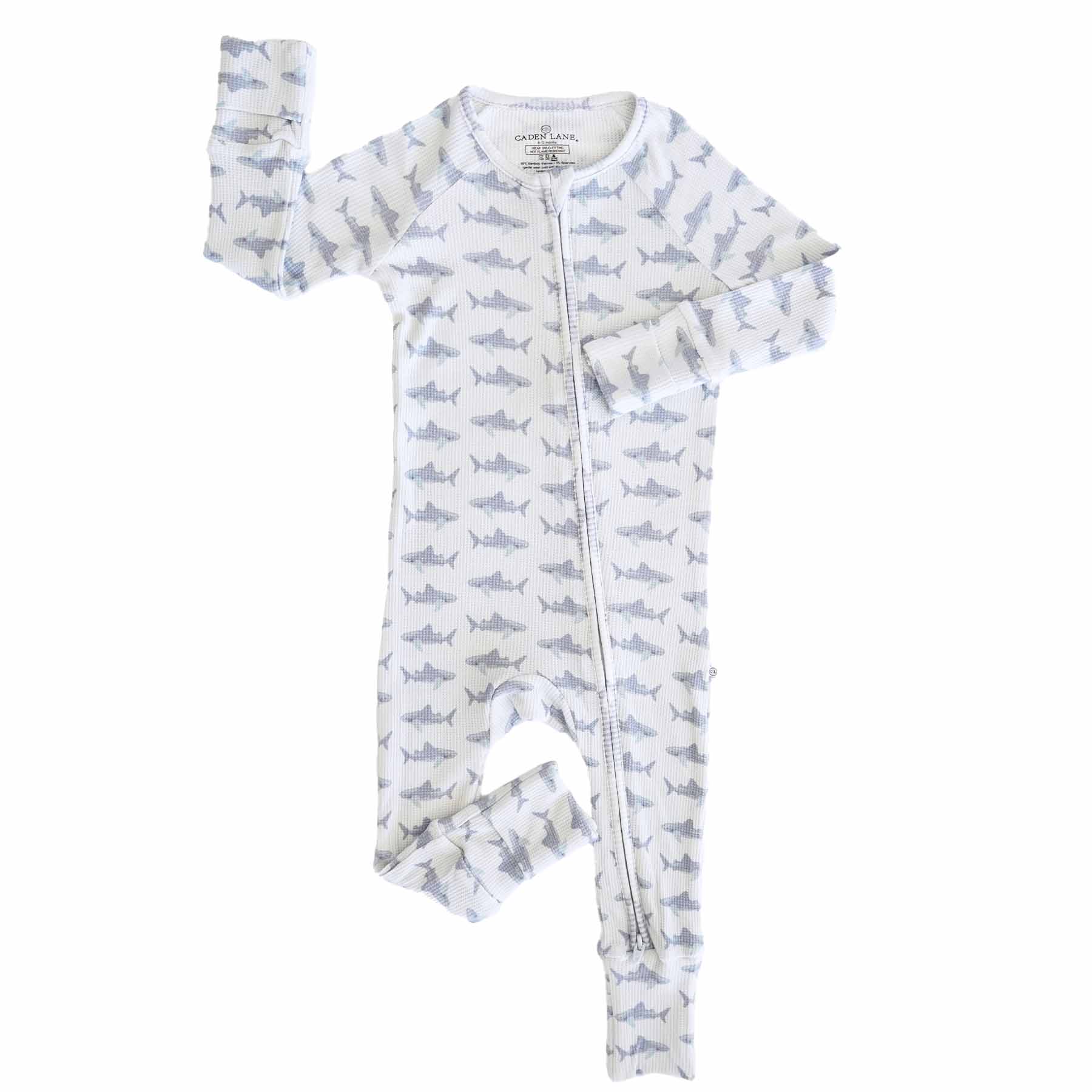 Fins Up Bamboo Waffle Convertible Zip Romper - Image 7