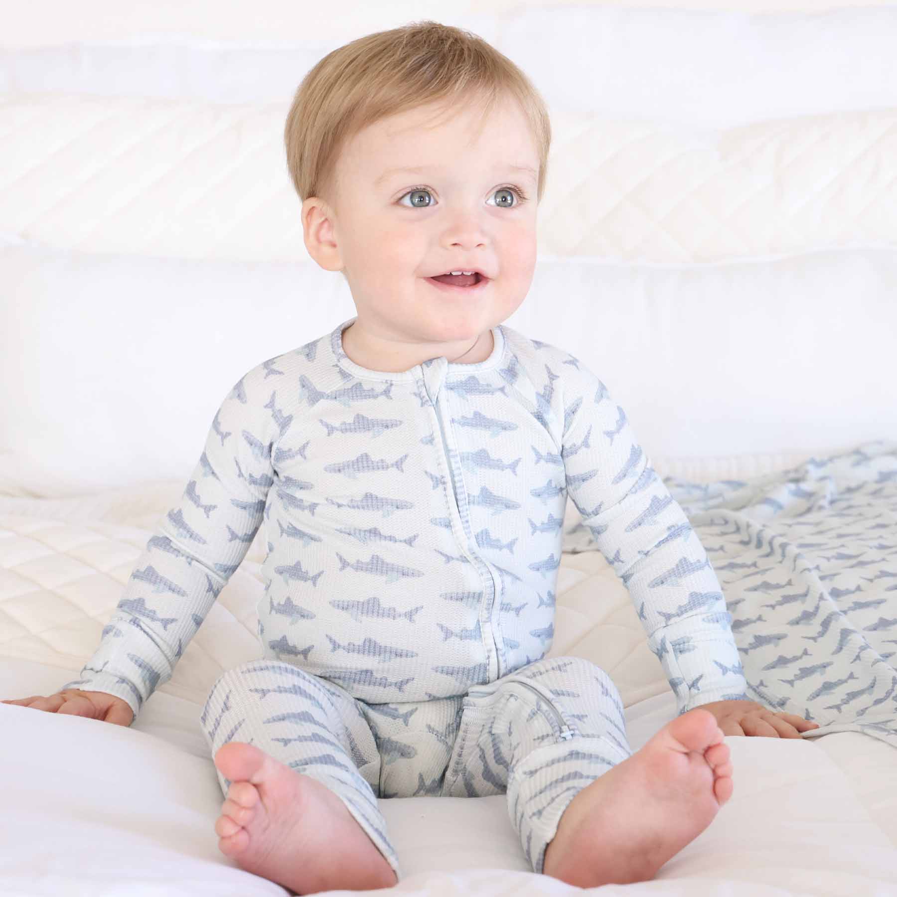 Fins Up Bamboo Waffle Convertible Zip Romper - Image 9