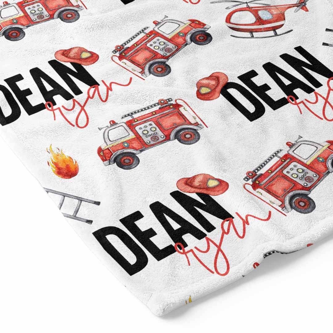 Firetrucks Personalized Toddler Blanket - Image 6