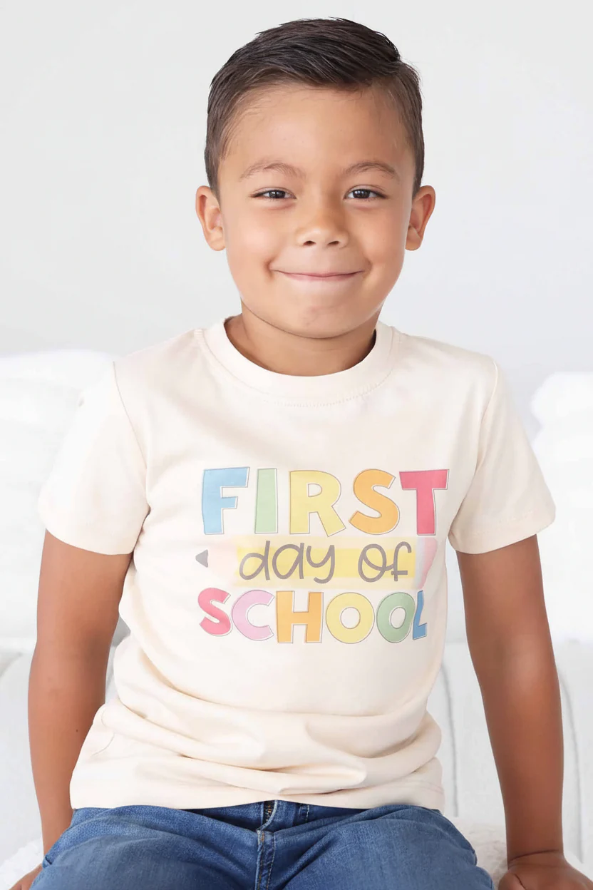 First Day of School Kids Graphic Tee | Natural - Image 3