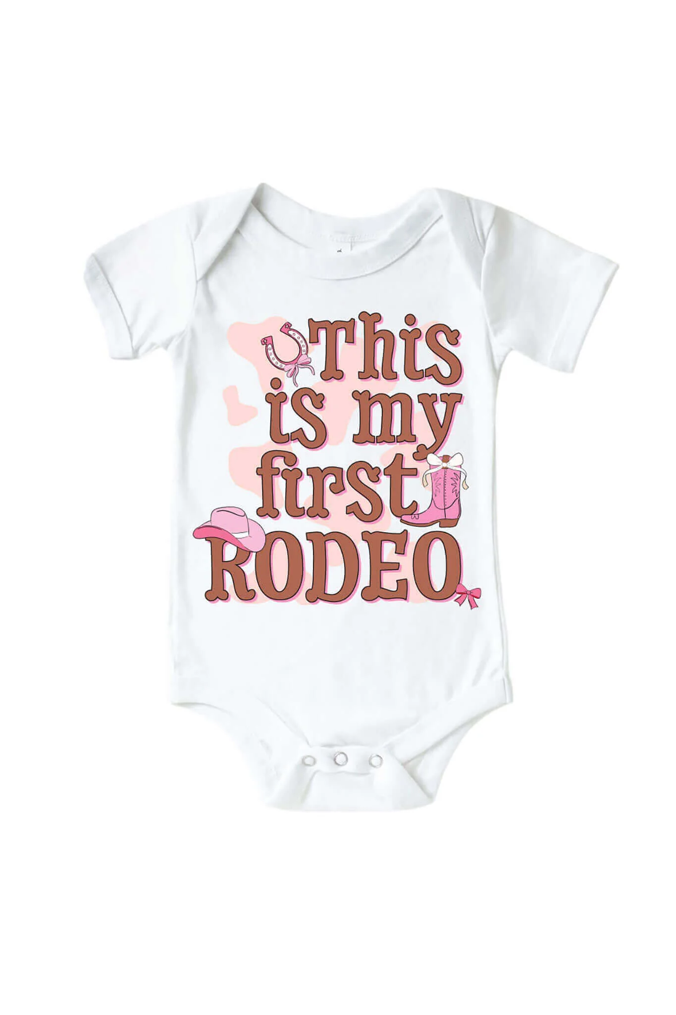 First Rodeo Pink Graphic Bodysuit & Kids Tee | White - Image 2