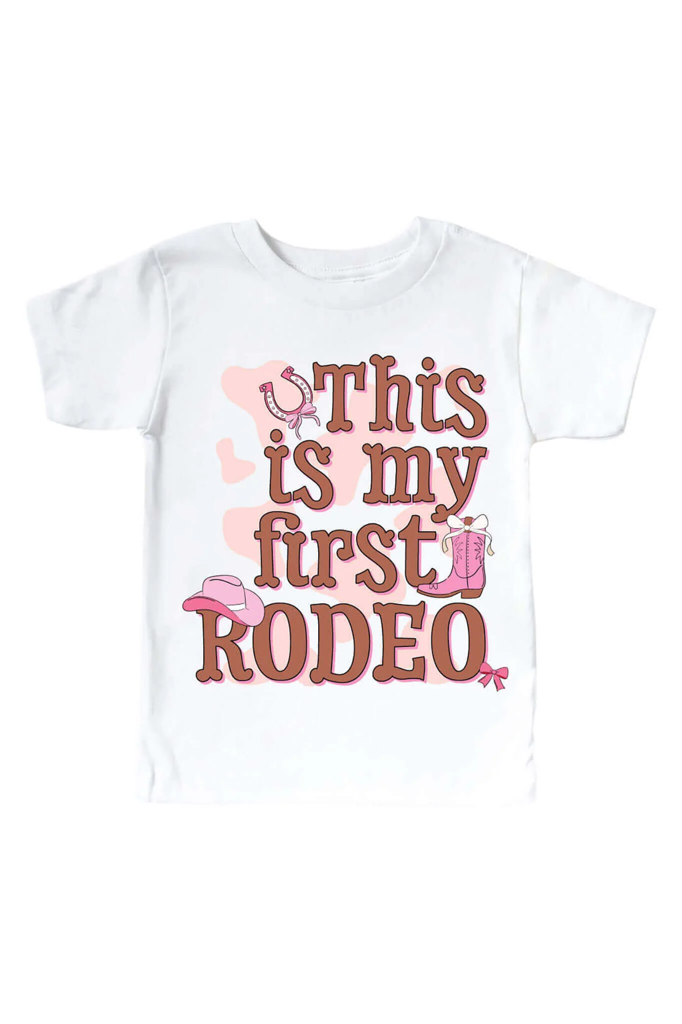 First Rodeo Pink Graphic Bodysuit & Kids Tee | White - Image 3