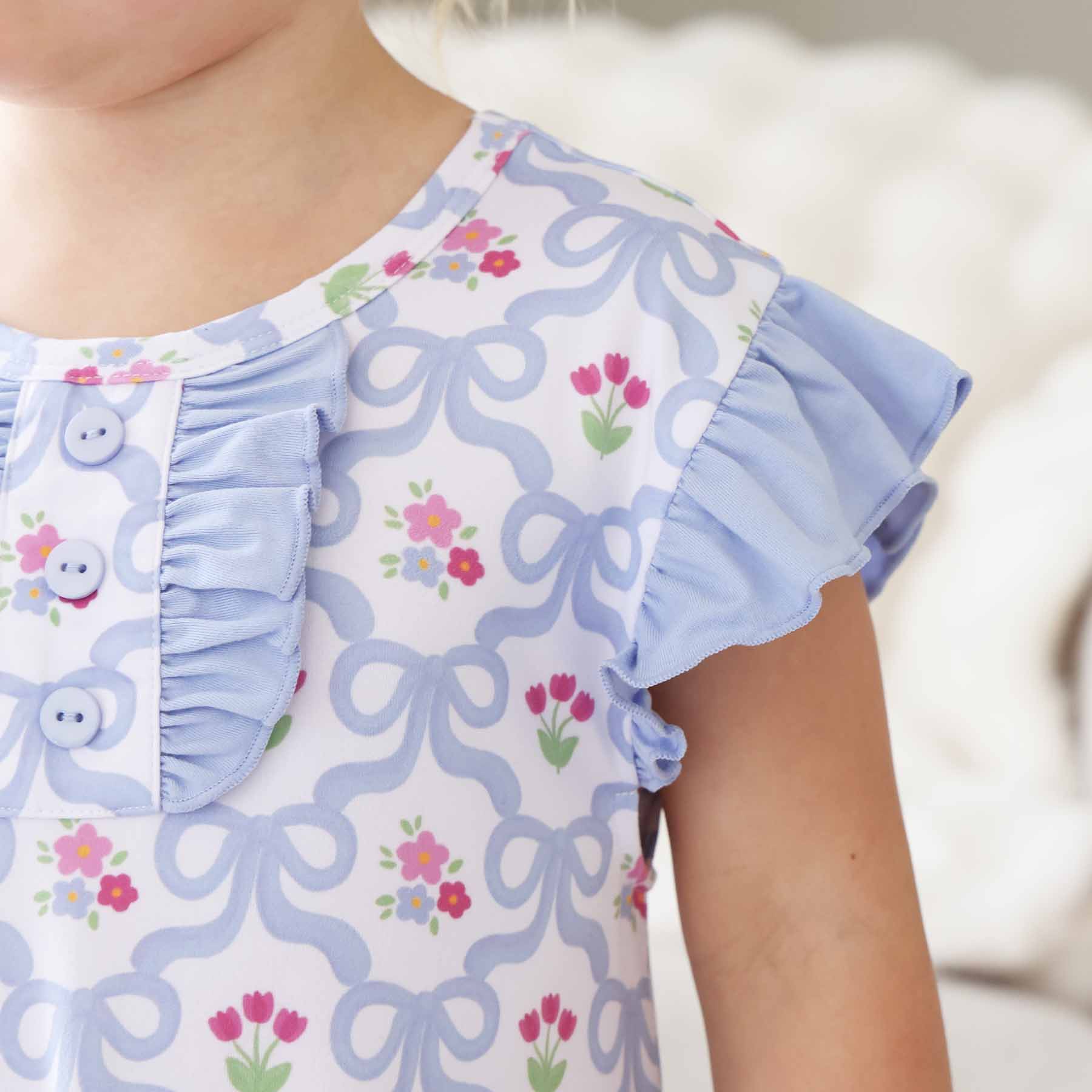 Flutter Sleeve Nightgown | Tied In Tulips - Image 13