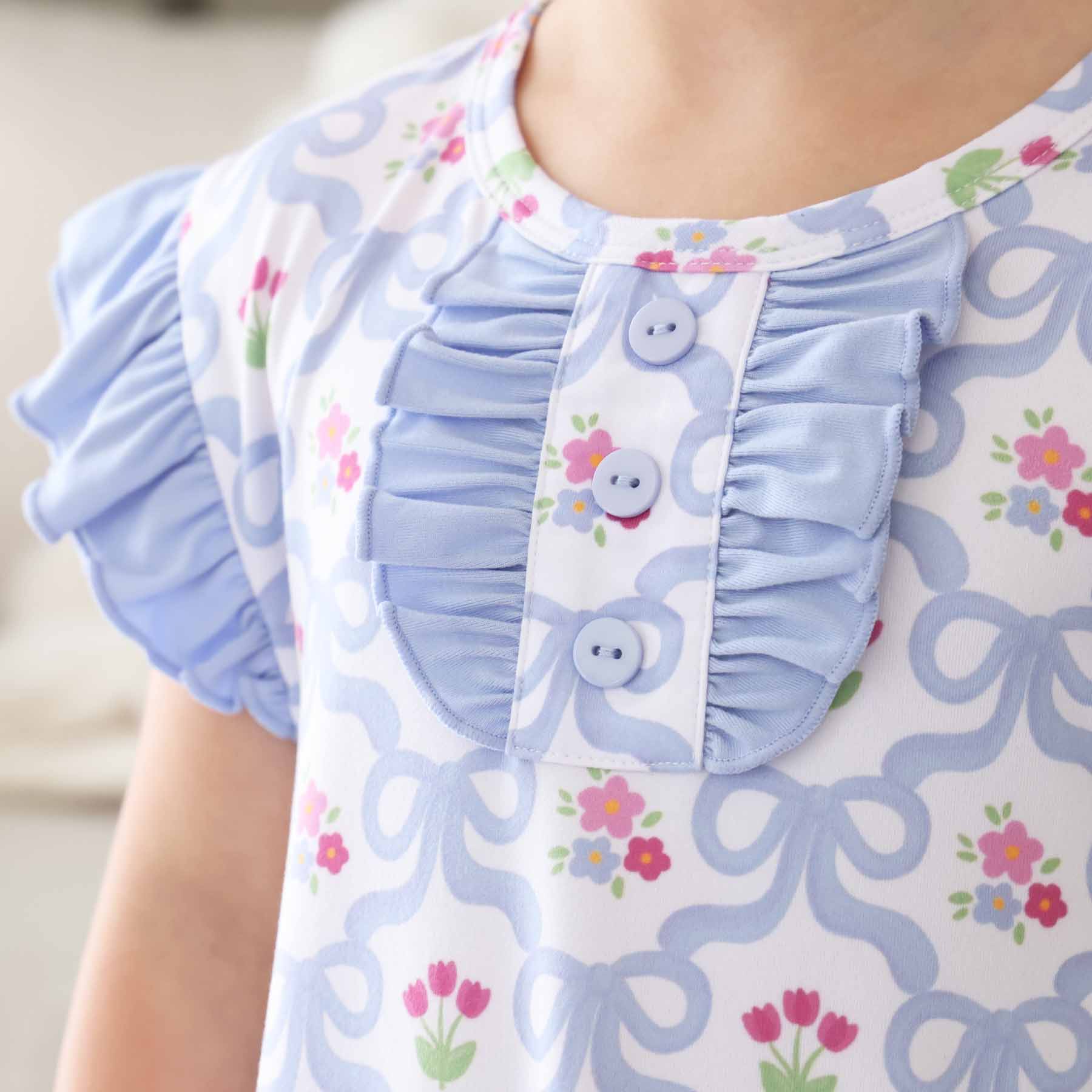 Flutter Sleeve Nightgown | Tied In Tulips - Image 7