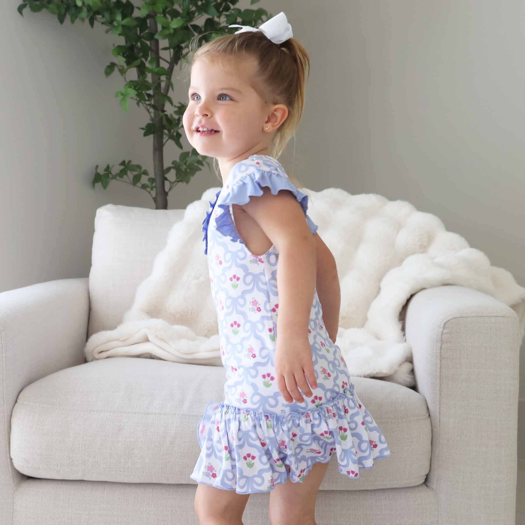 Flutter Sleeve Nightgown | Tied In Tulips - Image 9