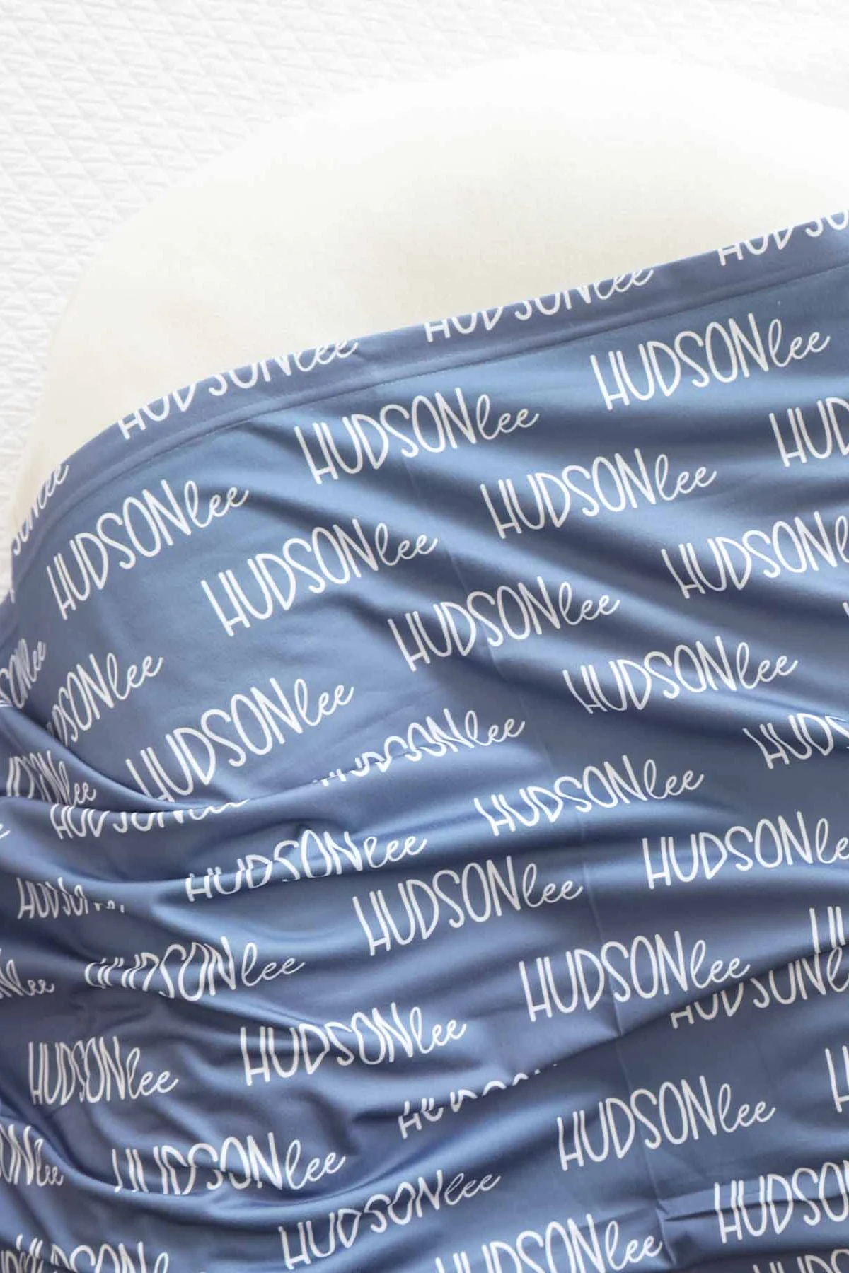 Personalized Baby Name Swaddle Blanket Font Duo | Best Selling Blues - Image 3
