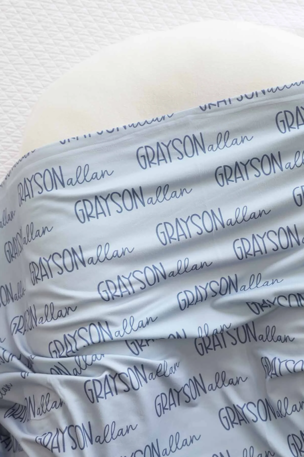 Personalized Baby Name Swaddle Blanket Font Duo | Best Selling Blues - Image 4