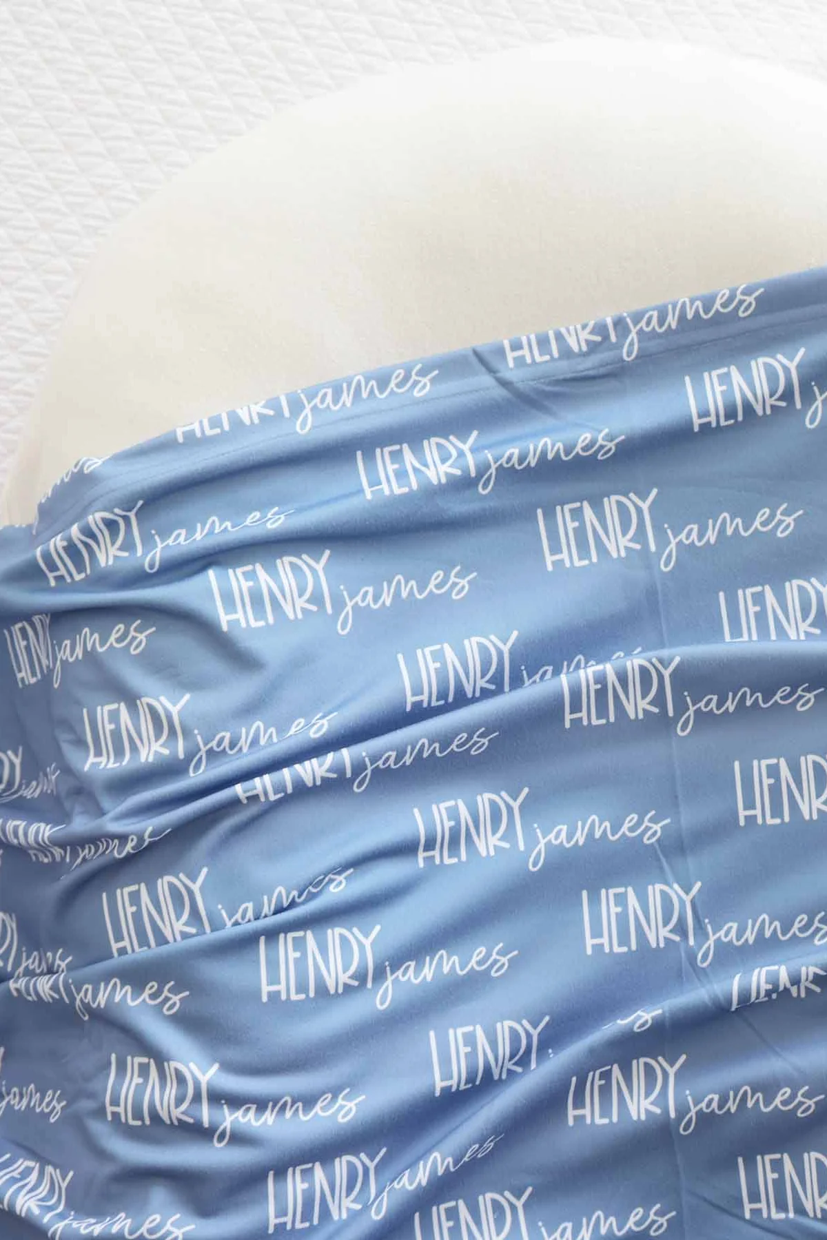 Personalized Baby Name Swaddle Blanket Font Duo | Best Selling Blues - Image 6