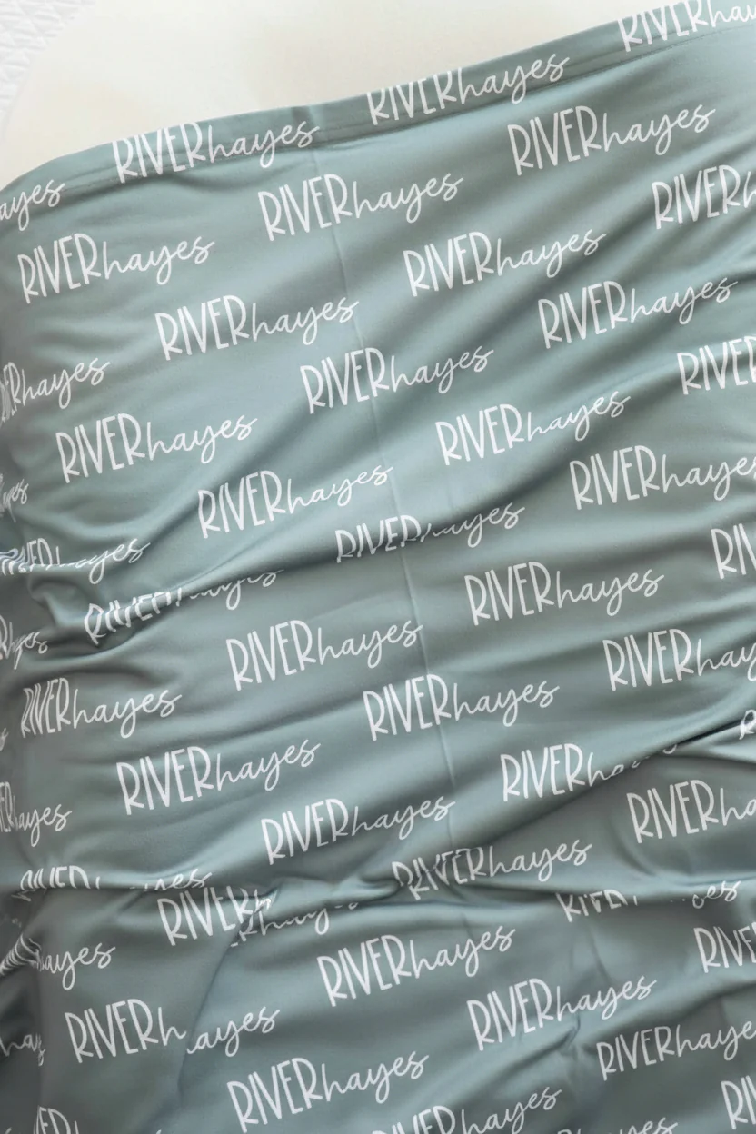 Personalized Baby Name Swaddle Blanket Font Duo | Best Selling Neutrals - Image 5