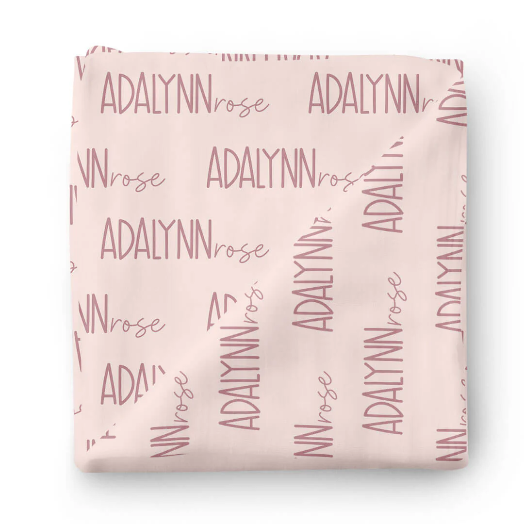 Personalized Baby Name Swaddle Blanket Font Duo | Pastel Cutie - Image 3