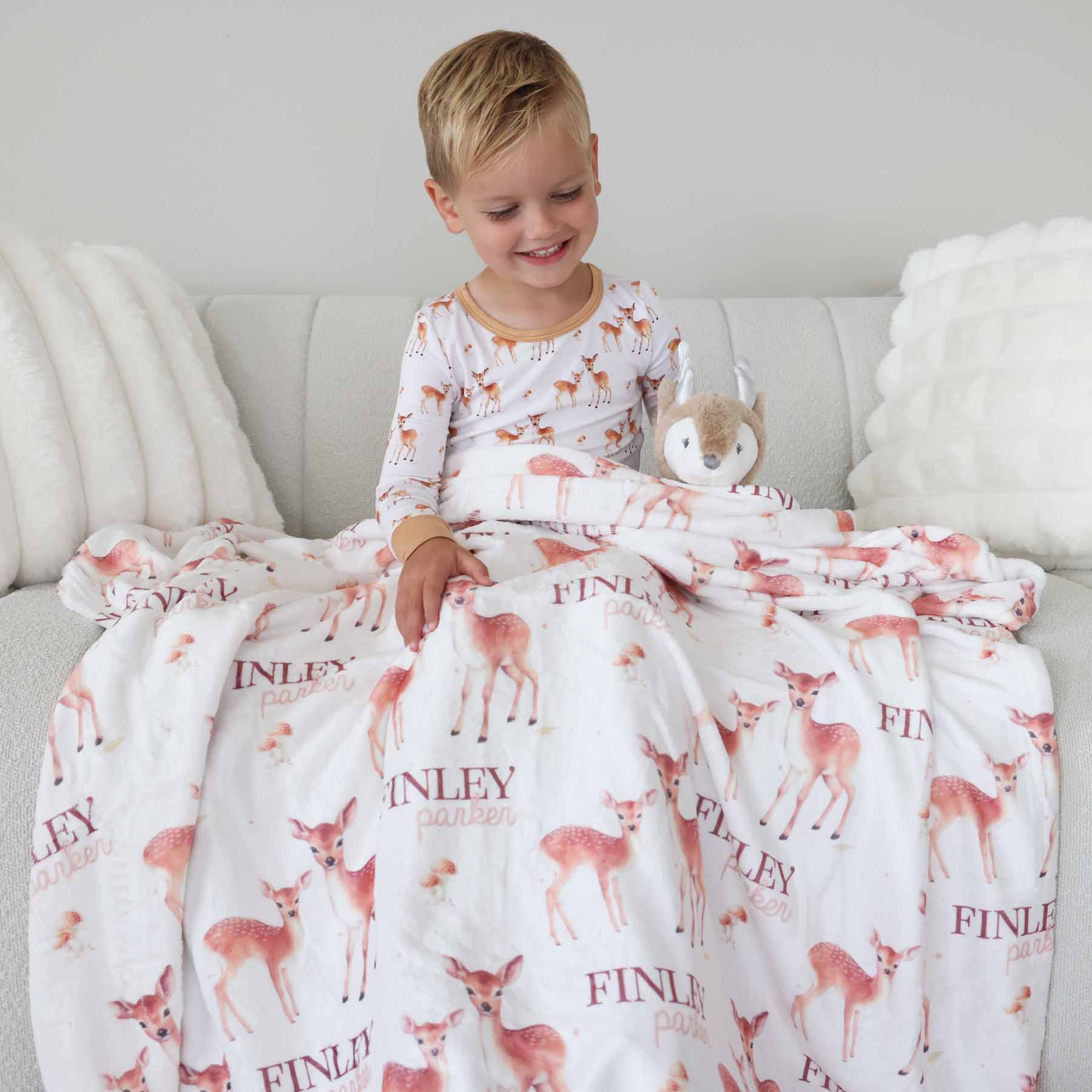 Friendly Fawns Personalized Kids Blanket - Image 6