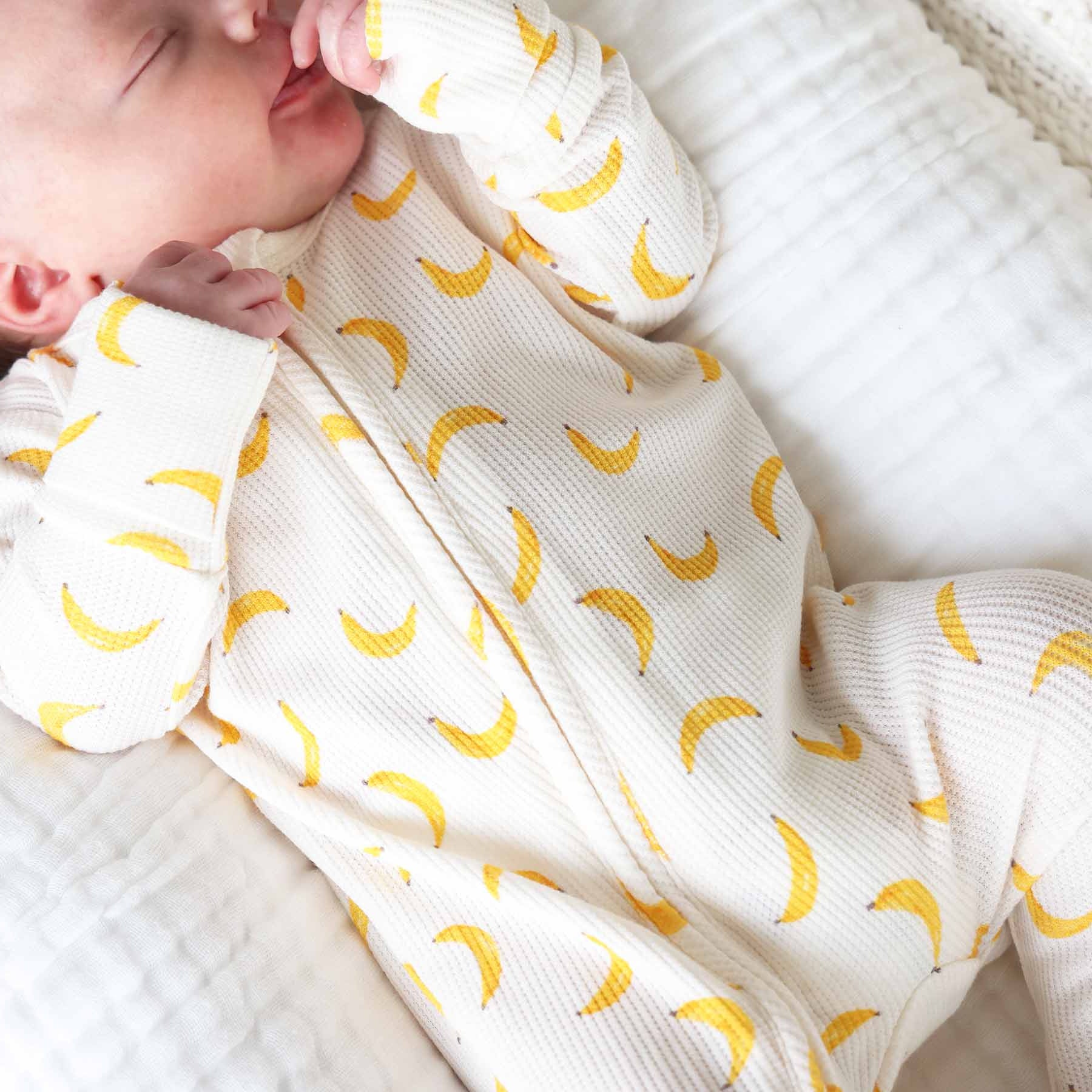Go Bananas Bamboo Waffle Zipper Footie - Image 9