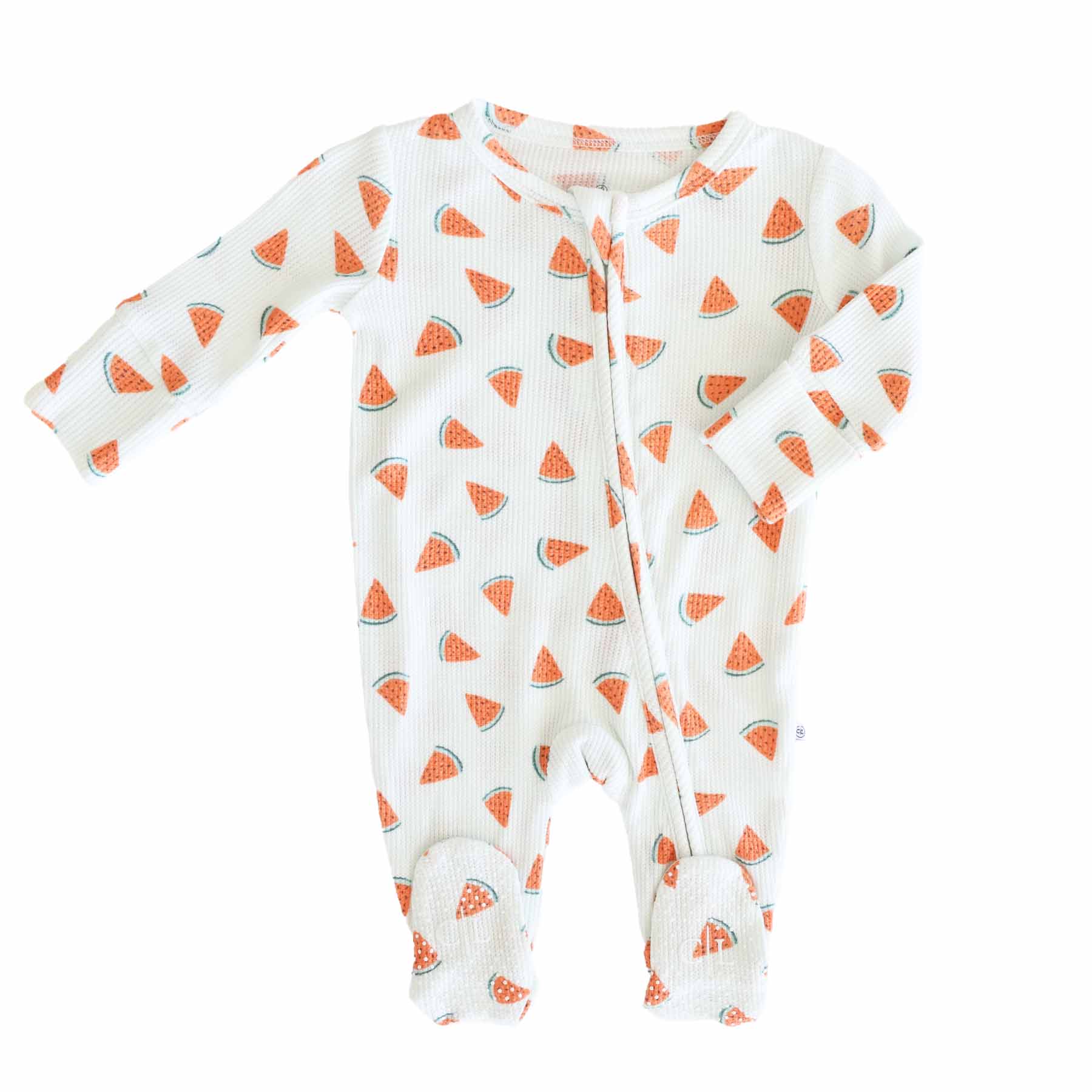Slice, Slice Baby Bamboo Waffle Zipper Footie - Image 2