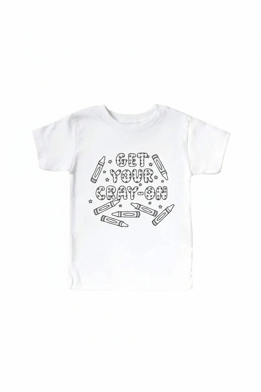 Get Your Cray-On Colorable Kids Graphic Tee | White - Image 2