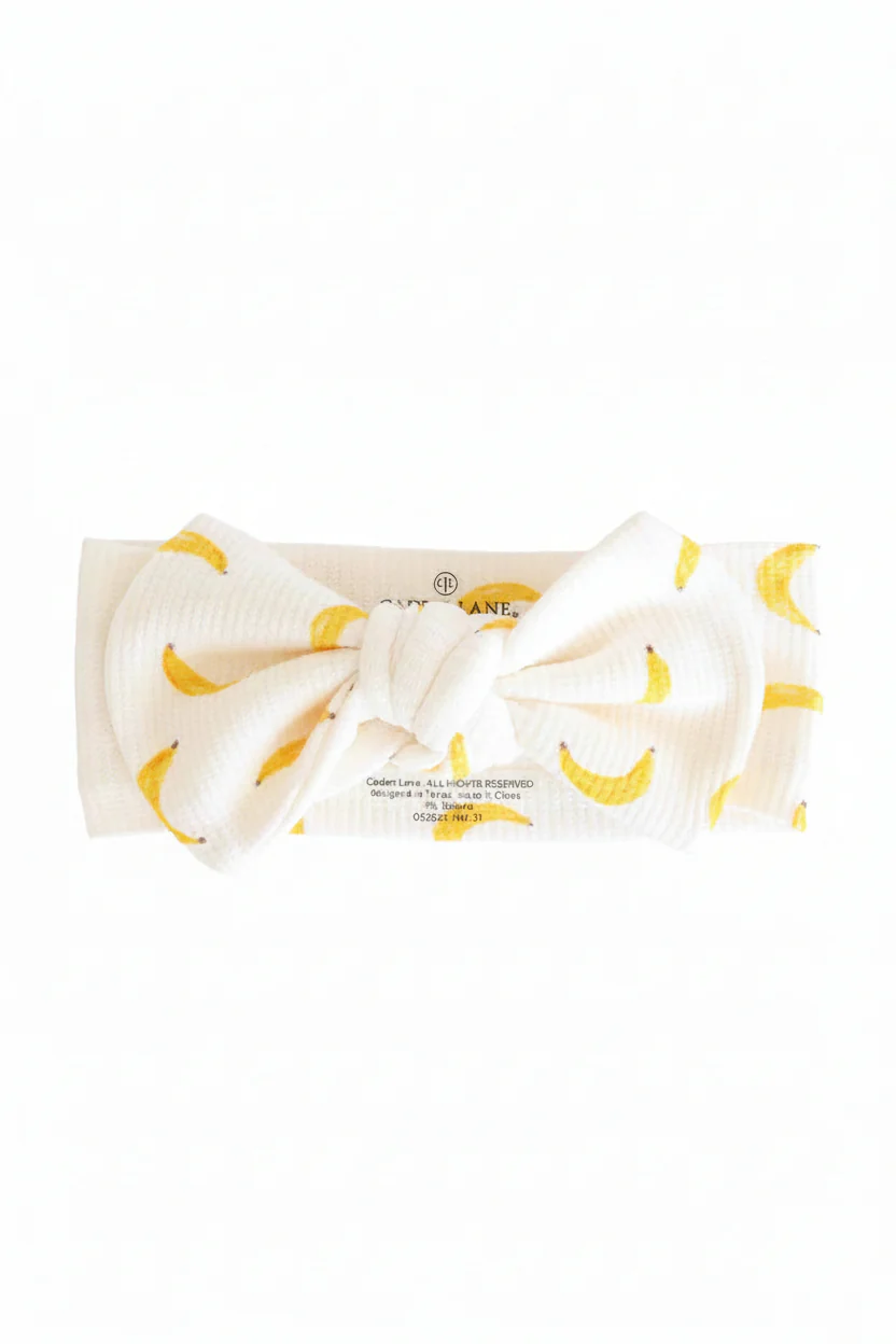 Go Bananas Bamboo Waffle Knit Large Bow Headwrap