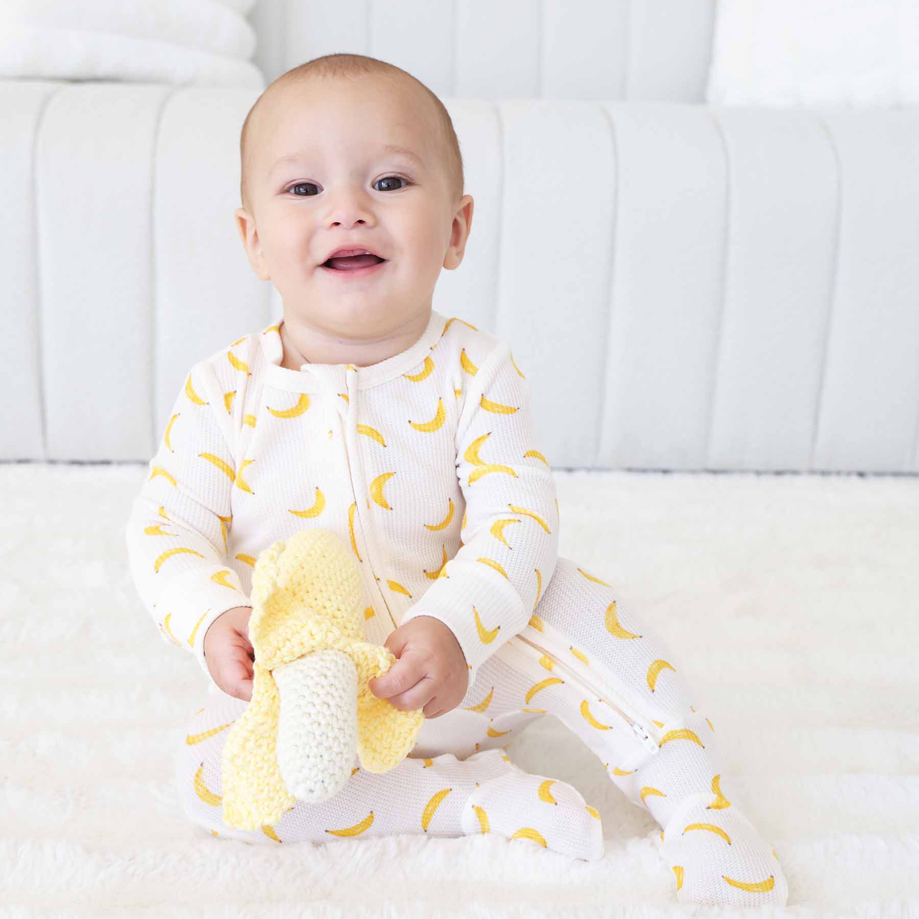 Go Bananas Bamboo Waffle Zipper Footie - Image 10