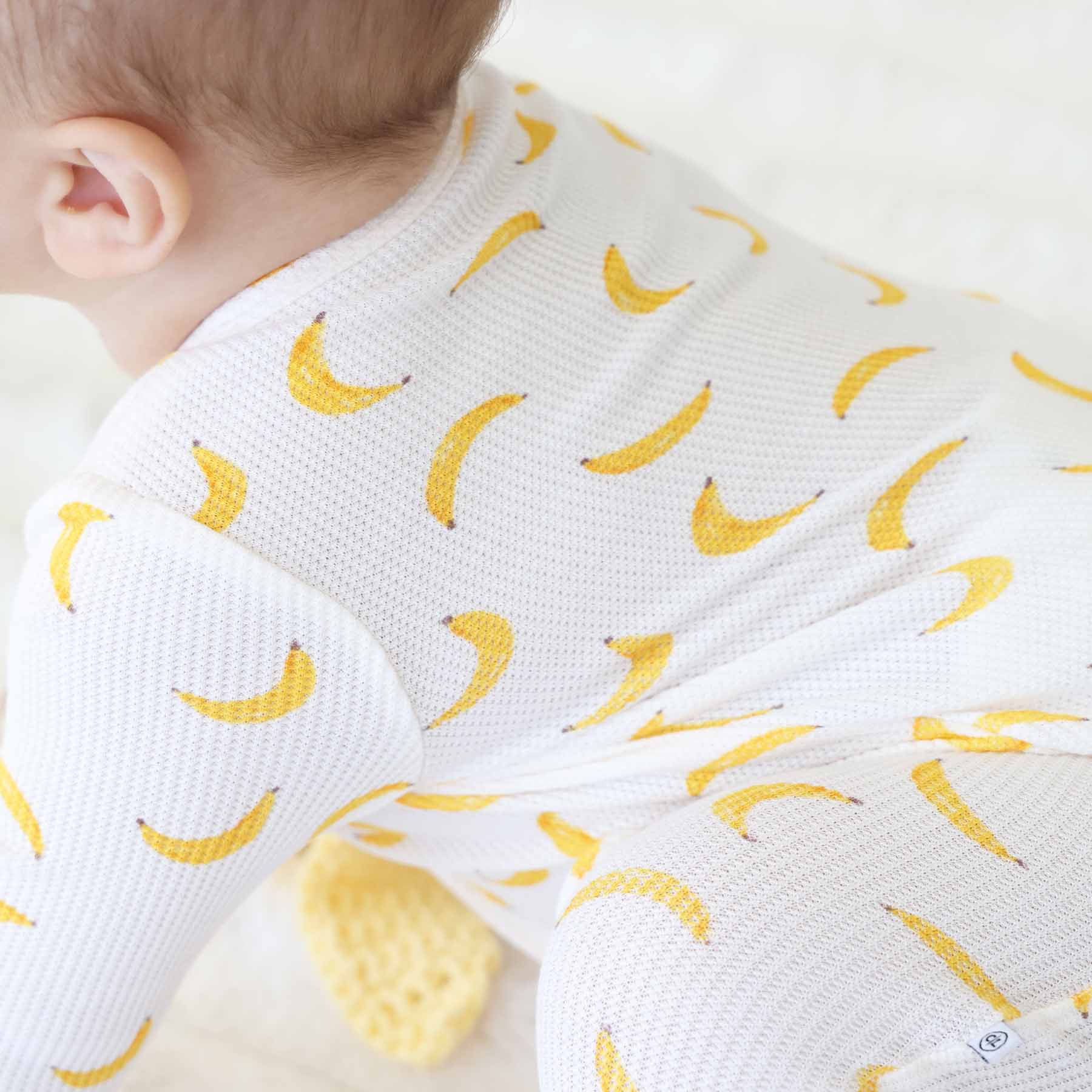 Go Bananas Bamboo Waffle Zipper Footie - Image 11