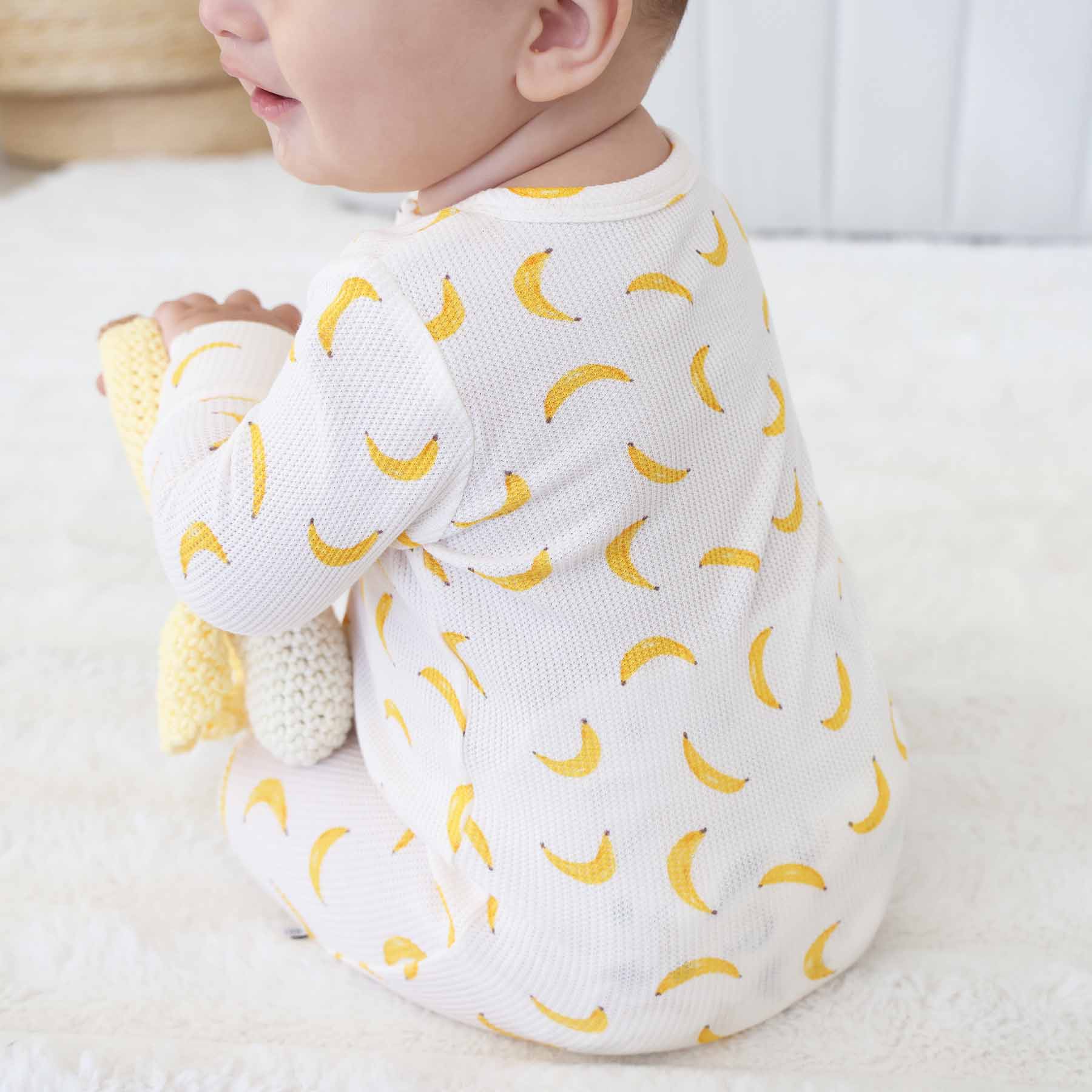 Go Bananas Bamboo Waffle Zipper Footie - Image 3