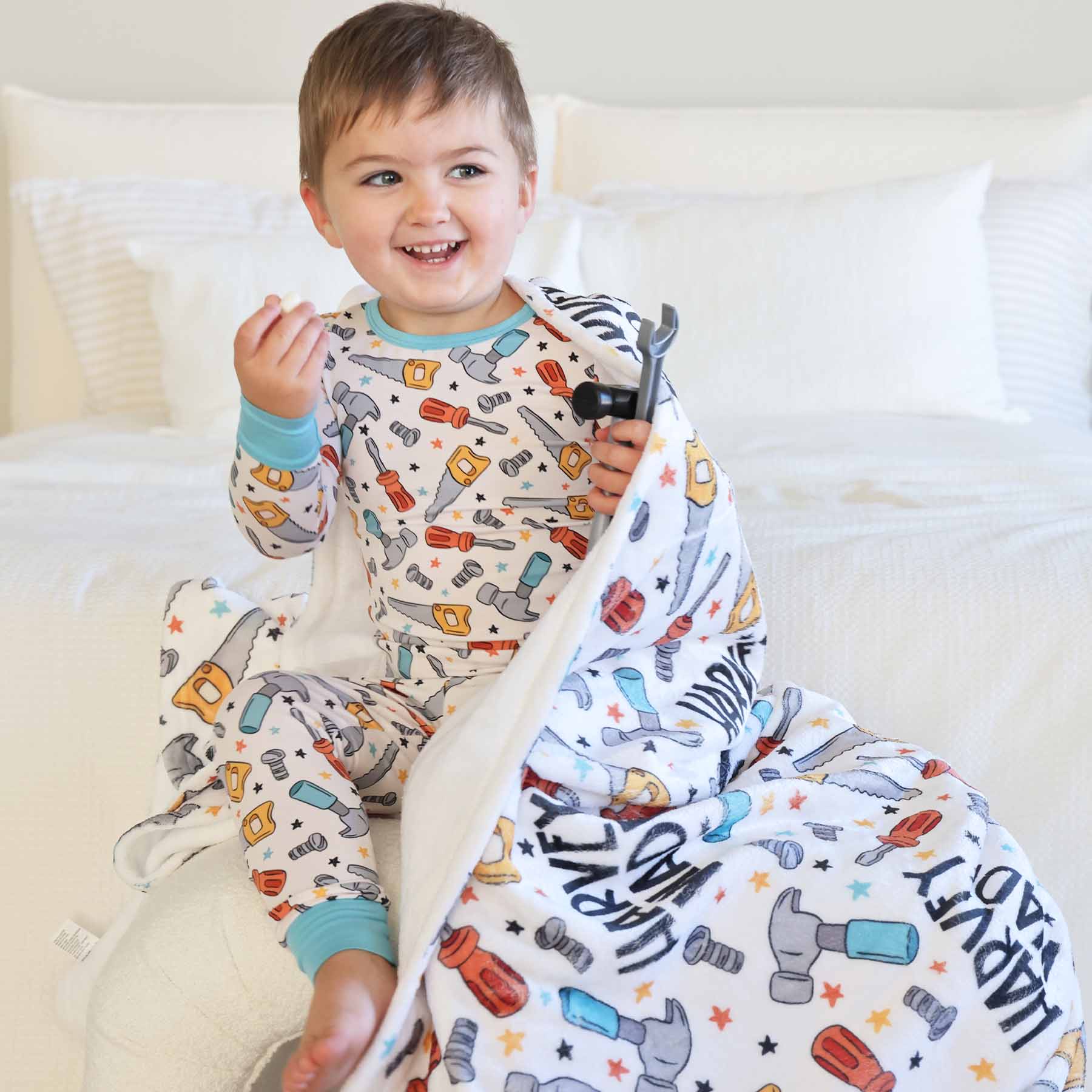 Hammer Time Personalized Kids Blanket - Image 3