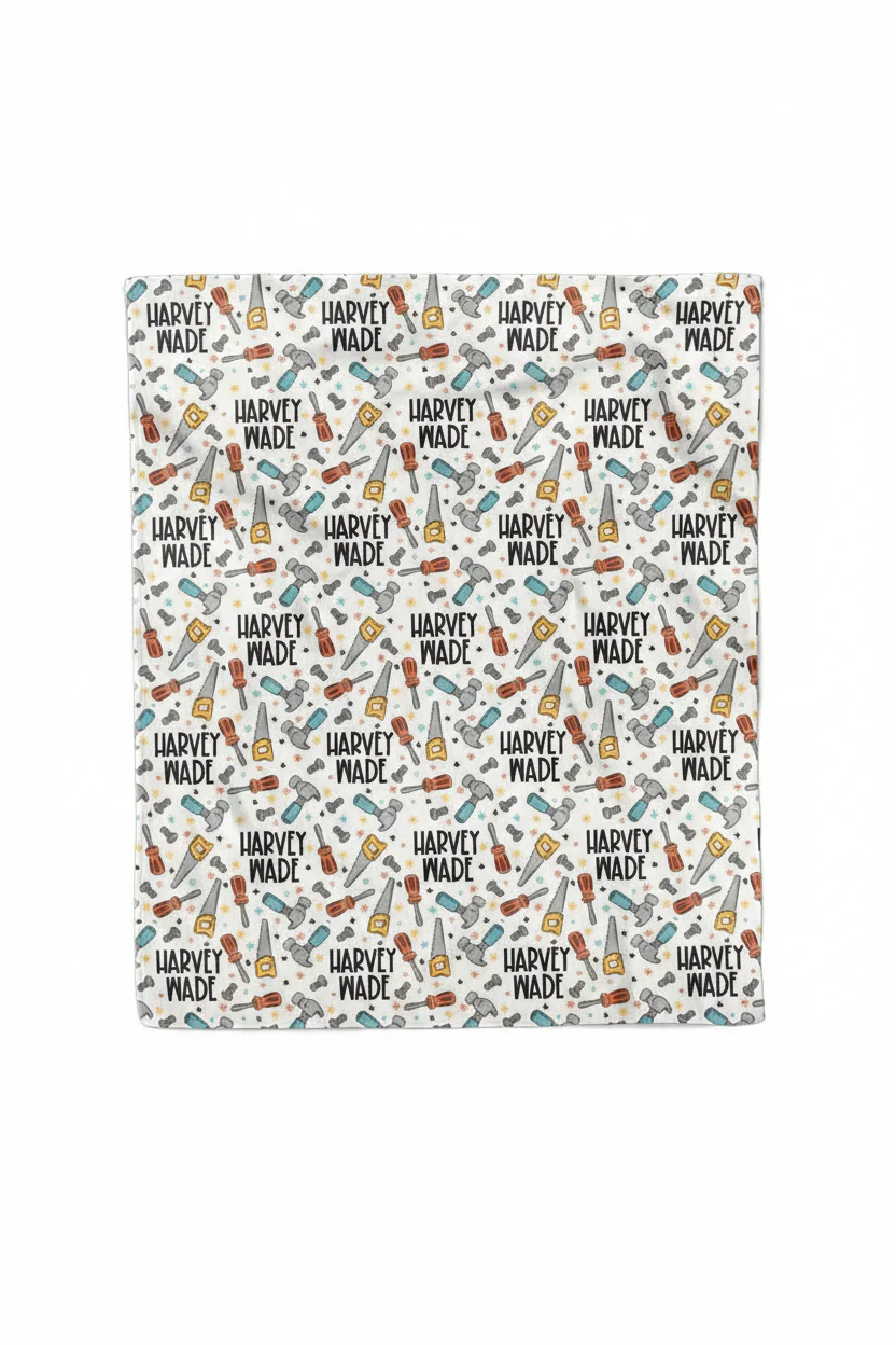 Hammer Time Personalized Kids Blanket - Image 5