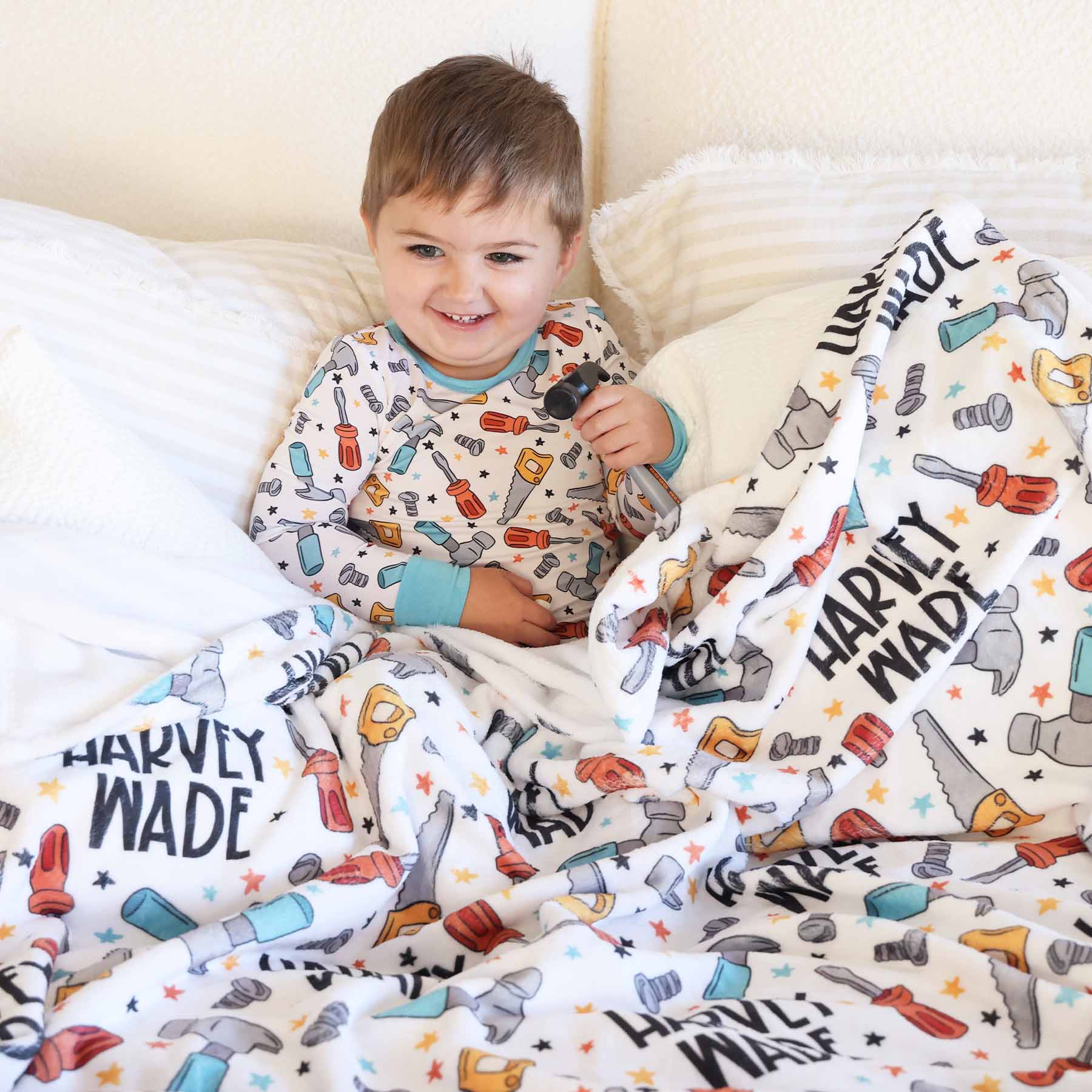 Hammer Time Personalized Kids Blanket - Image 6
