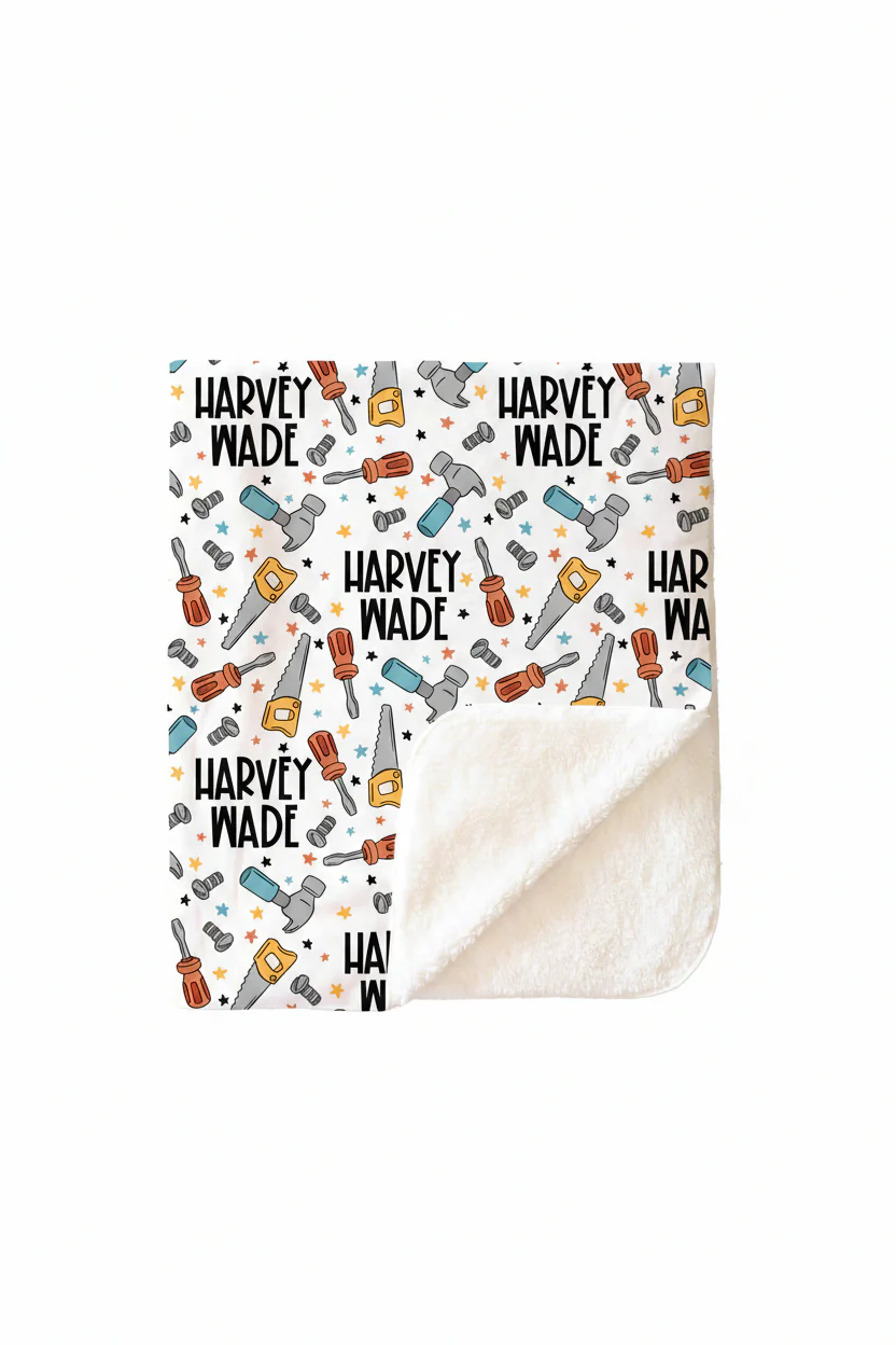 Hammer Time Personalized Kids Blanket - Image 7