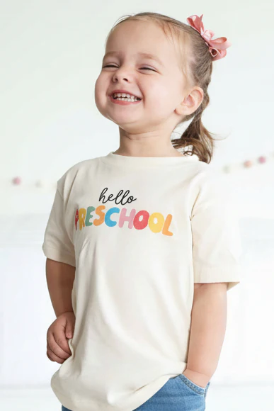 Hello New Grade Kids Graphic Tee | Natural - Image 10