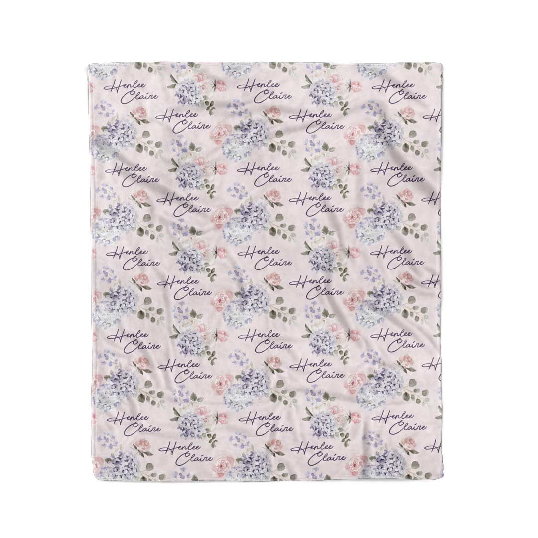 Henlee's Hydrangea Personalized Kids Blanket - Image 2