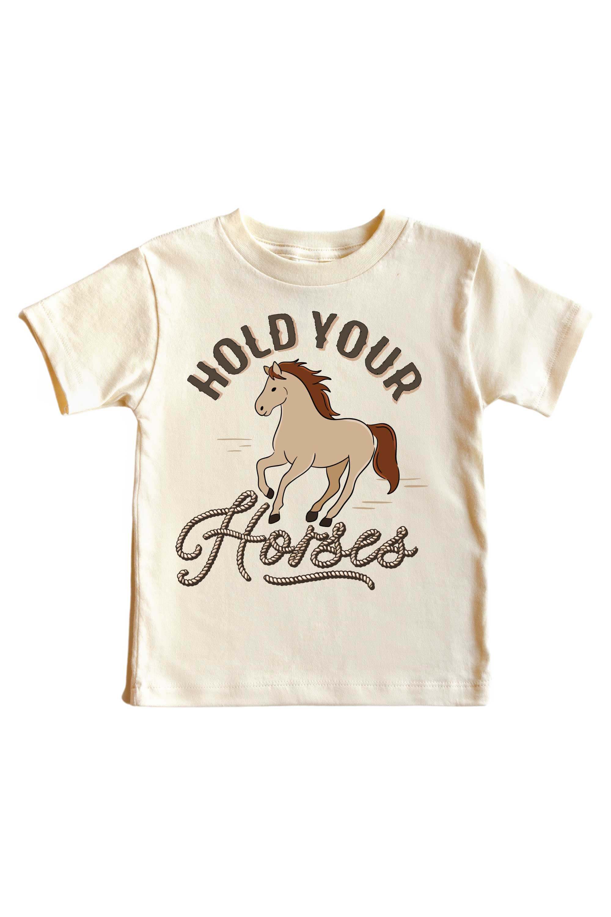 Hold Your Horses Graphic Bodysuit & Kids Tee | Natural - Image 3