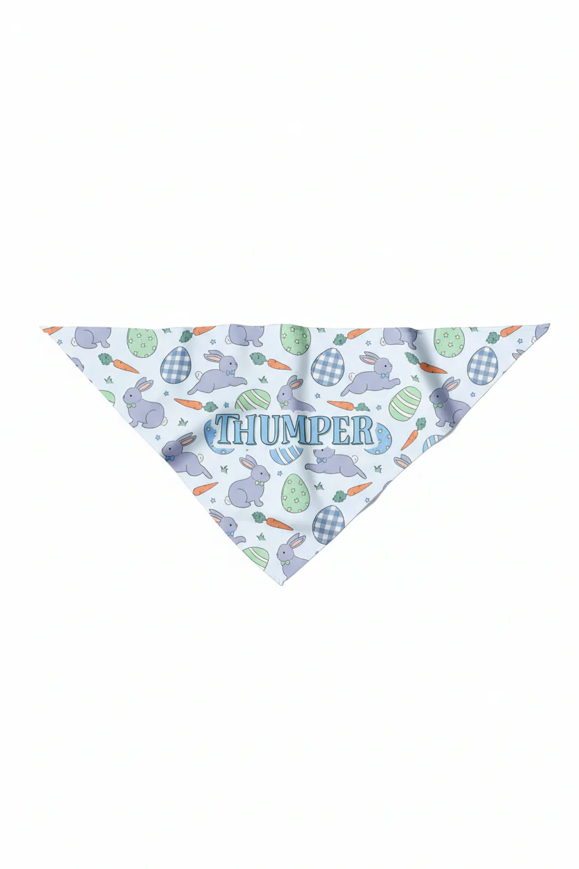Hoppy Spring Personalized Pet Bandana | Blue - Image 3