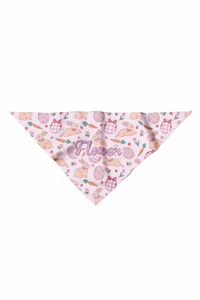 Hoppy Spring Personalized Pet Bandana | Pink - Image 3