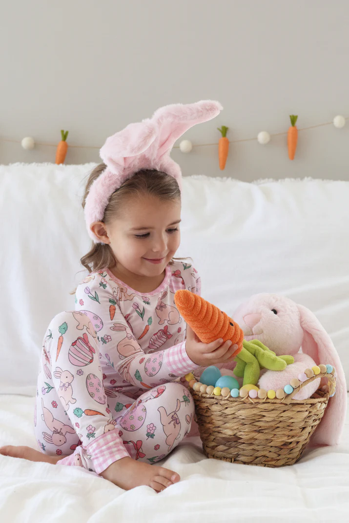 Hoppy Spring Two Piece Pajama Set | Pink - Image 10