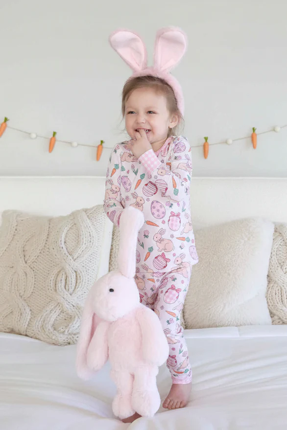 Hoppy Spring Two Piece Pajama Set | Pink - Image 11