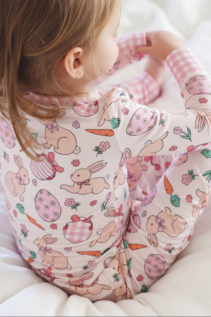 Hoppy Spring Two Piece Pajama Set | Pink - Image 7
