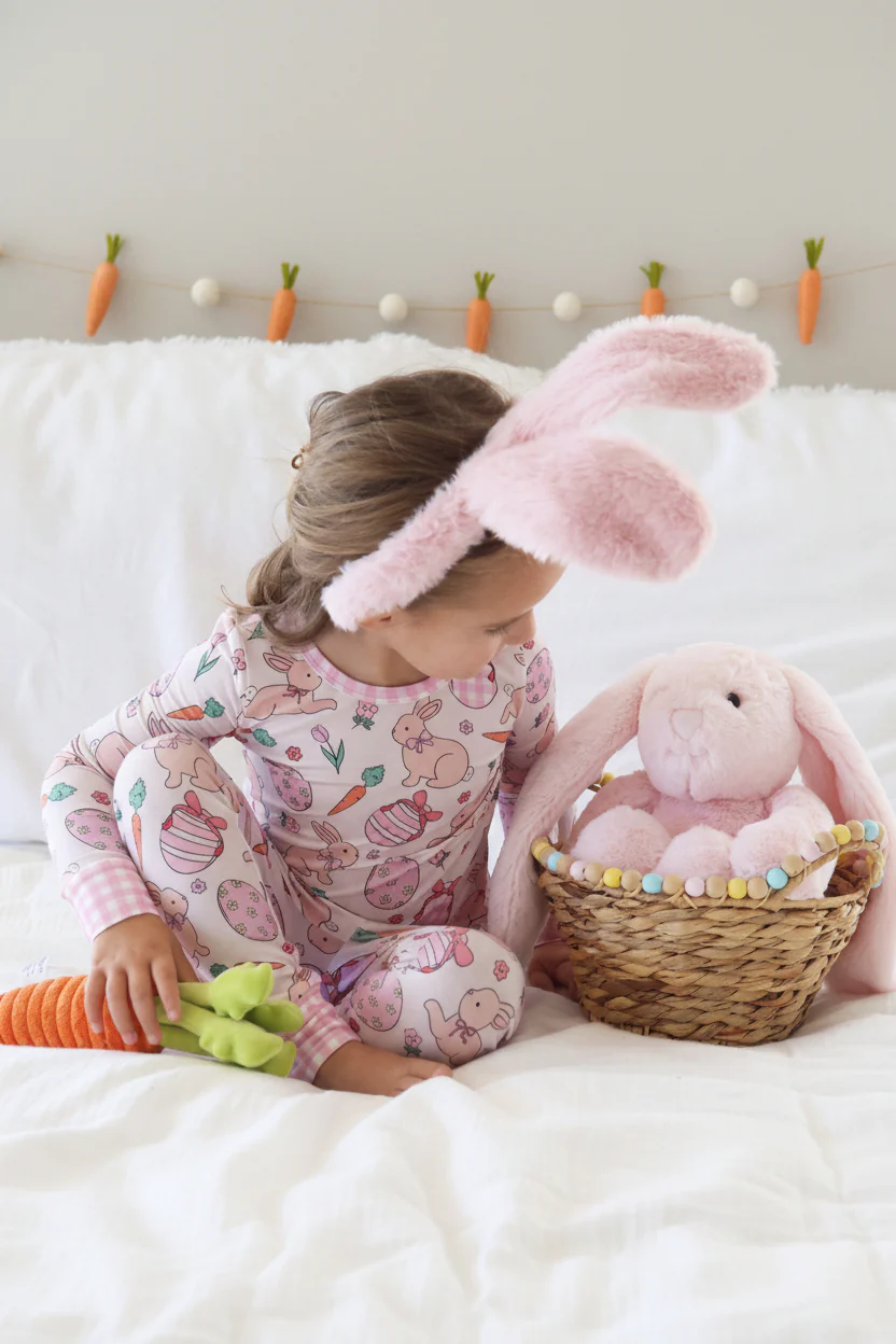 Hoppy Spring Two Piece Pajama Set | Pink - Image 9