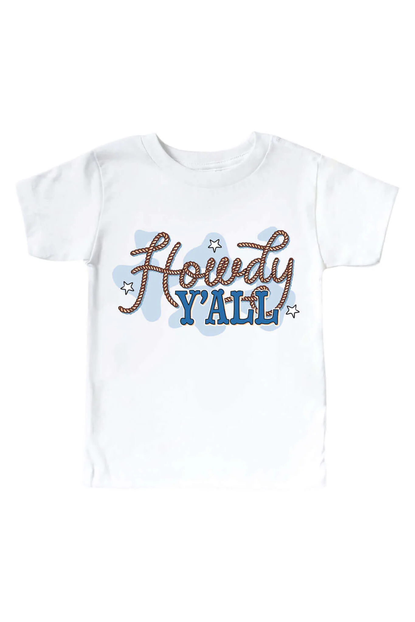 Howdy Y'all Blue Graphic Bodysuit & Kids Tee | White - Image 2