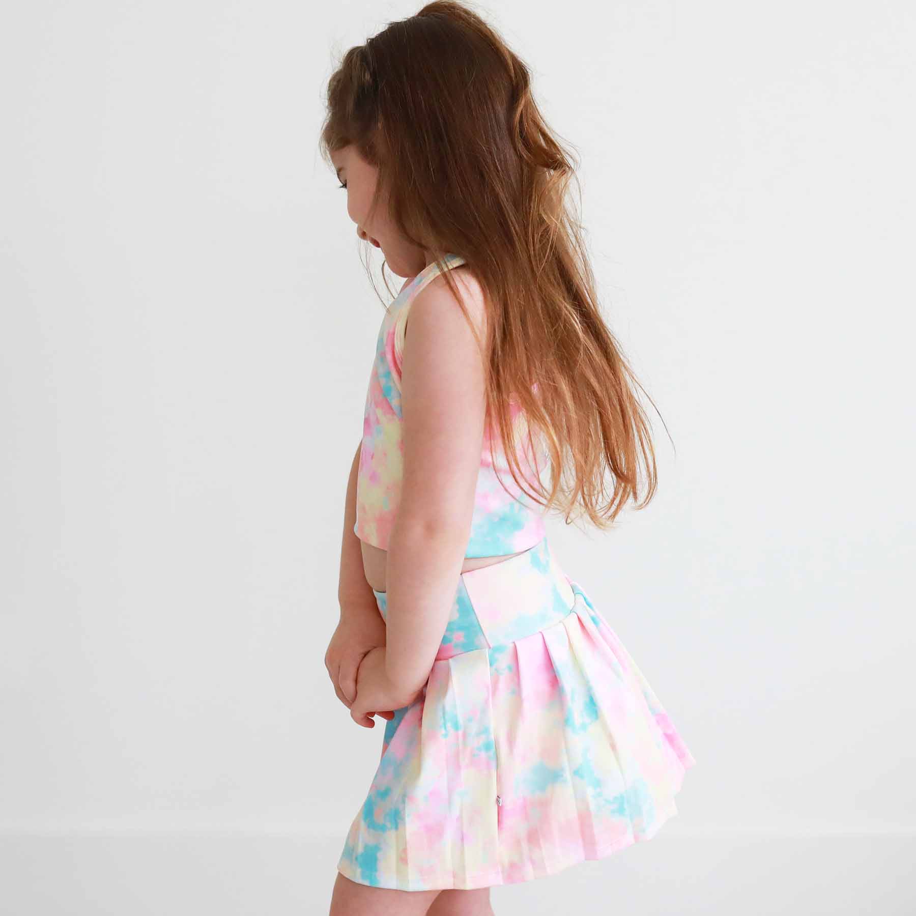 Kids CloudActive™ Athletic Pleated Skirt | Candy Clouds - Image 3