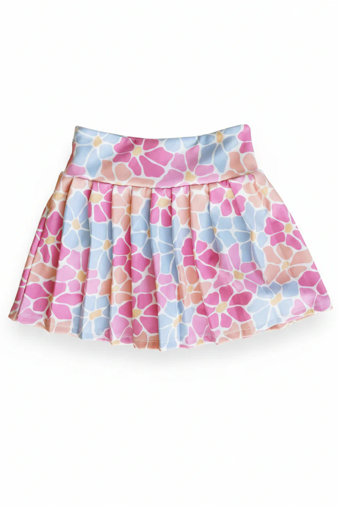 Kids CloudActive™ Athletic Pleated Skirt | Power Flowers